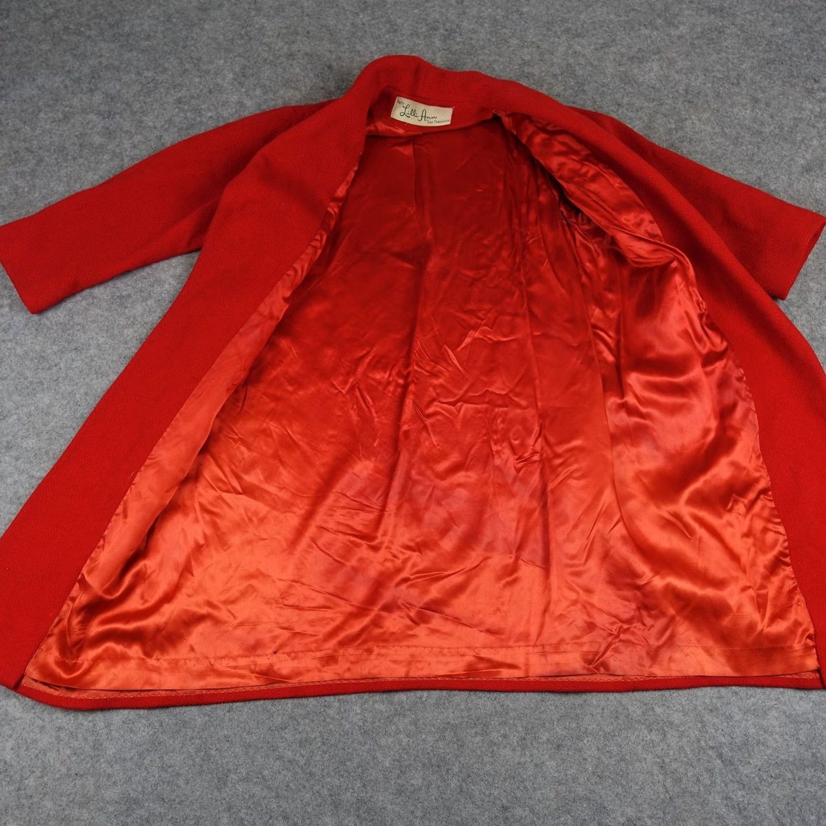 Vintage VINTAGE Lilli Ann Coat Womens Large Red Wool Overcoat 50s Paris San Francisco Size L / US 10 / IT 46 - 7 Thumbnail