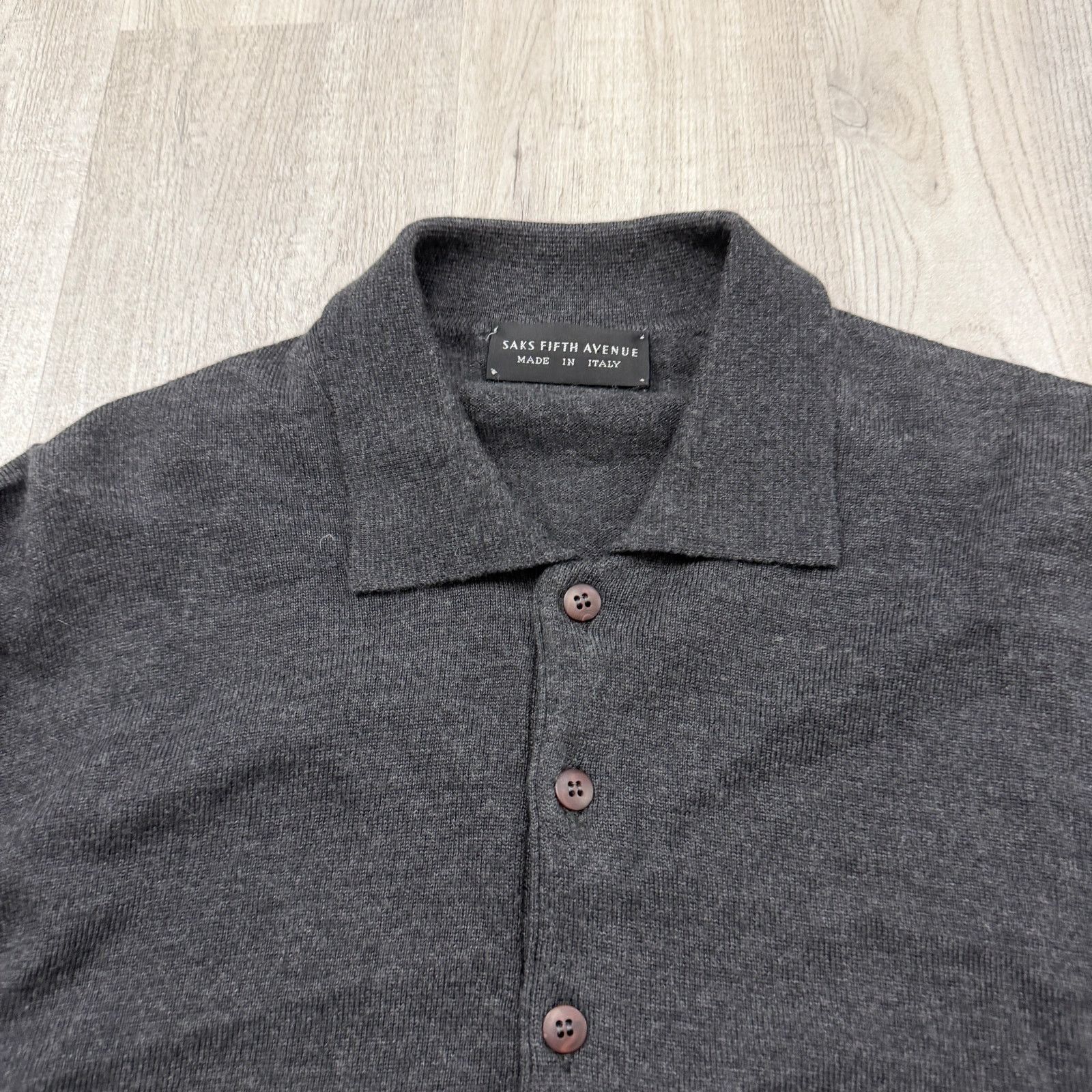 Saks Fifth Avenue SAKS FIFTH AVENUE Merino Wool Collared Sweater Shirt XL Size US XL / EU 56 / 4 - 3 Thumbnail