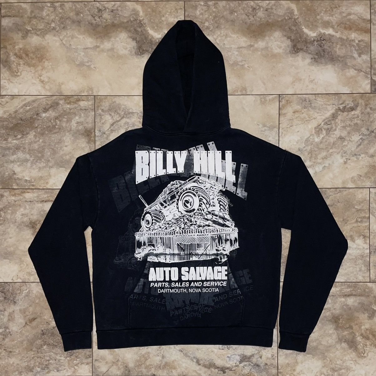 Billy Hill Billy Hill Print Over Print Hoodie Black - Rare - Size Large Size US L / EU 52-54 / 3 - 1 Thumbnail