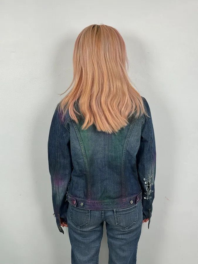 Dolce & Gabbana AW2001 Dolce & Gabbana Safety Pins Tie-Dye Distressed Denim Jacket Size XS / US 0-2 / IT 36-38 - 3 Thumbnail