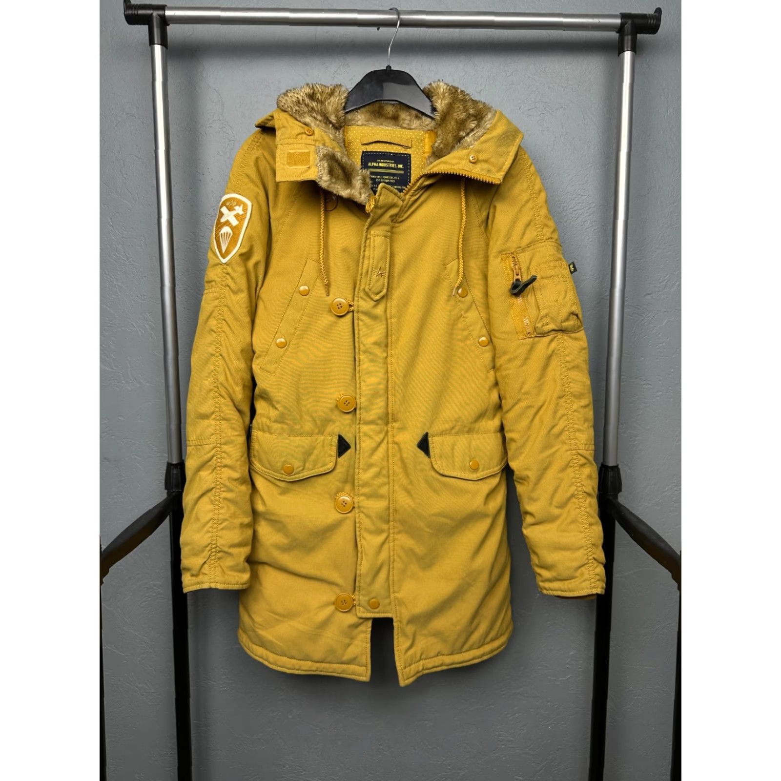 Vintage Alpha N3B Parka Jacket XS Mens Yellow Nike World? Size US XS / EU 42 / 0 - 2 Thumbnail