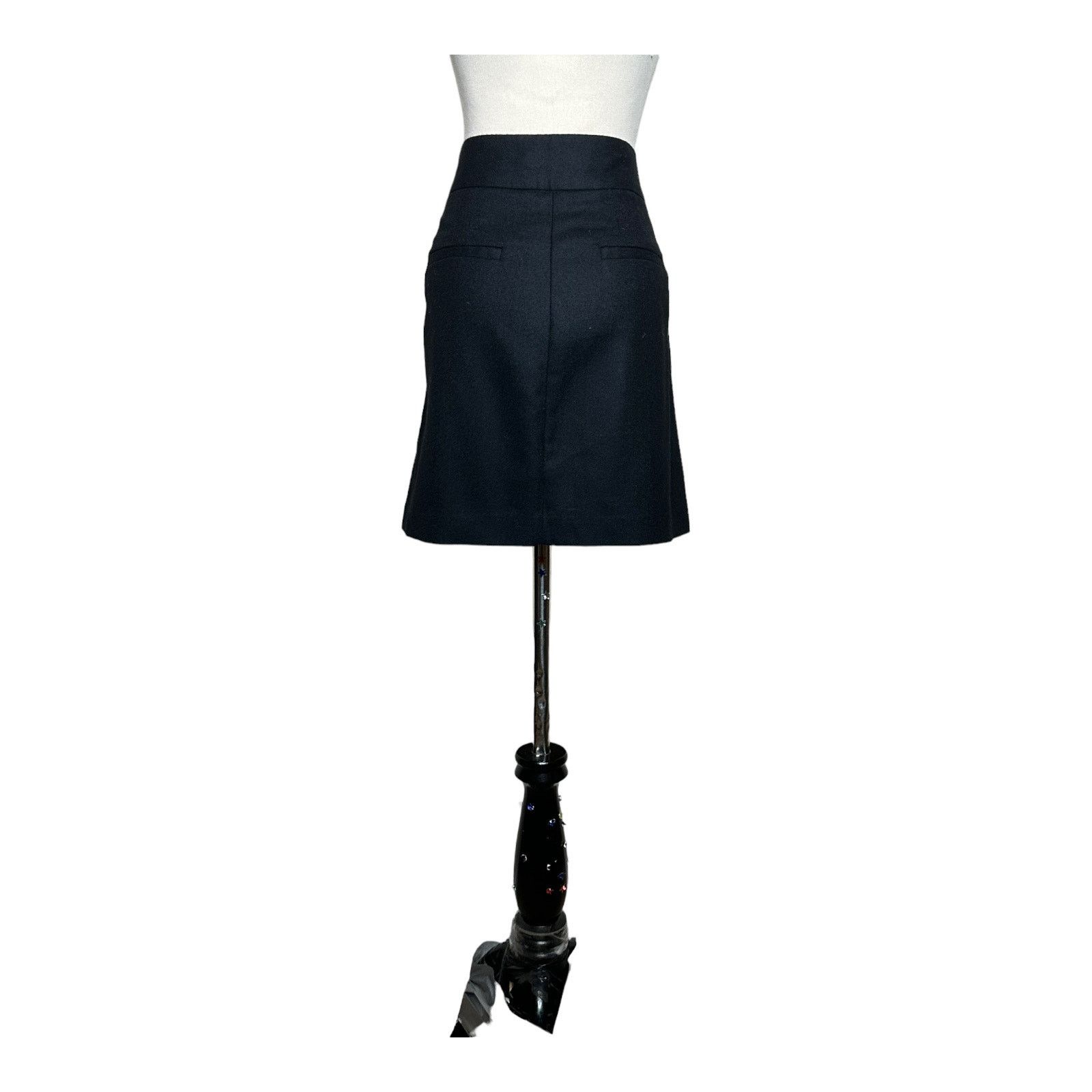 Banana Republic Banana Republic black wool front pleat mini skirt size 8 Size 30" / US 8 / IT 44 - 9 Thumbnail