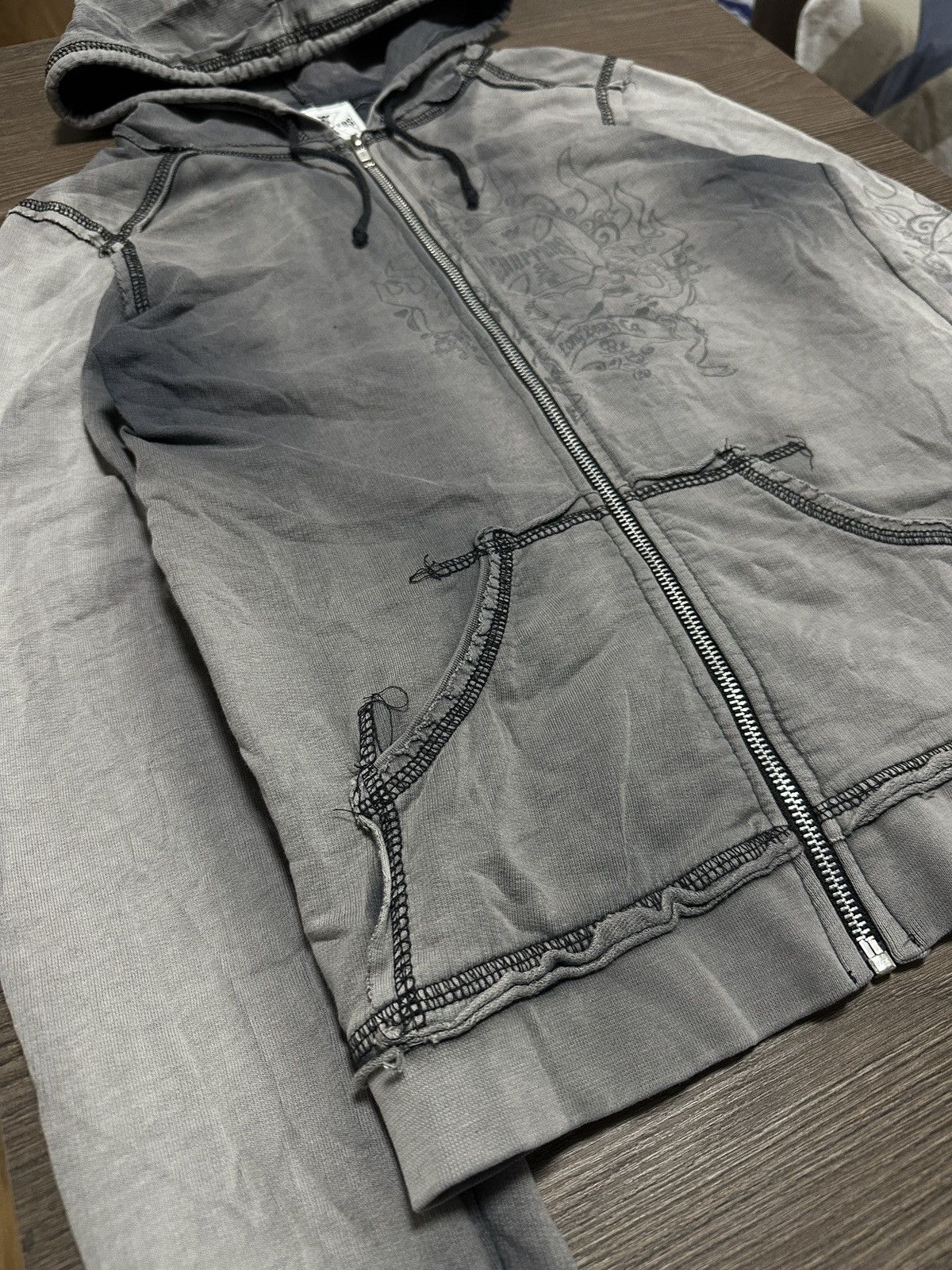 Vintage × West Coast Choppers Vintage West Coast Choppers Distressed Style Zip Hoodie Size M / US 6-8 / IT 42-44 - 8 Thumbnail