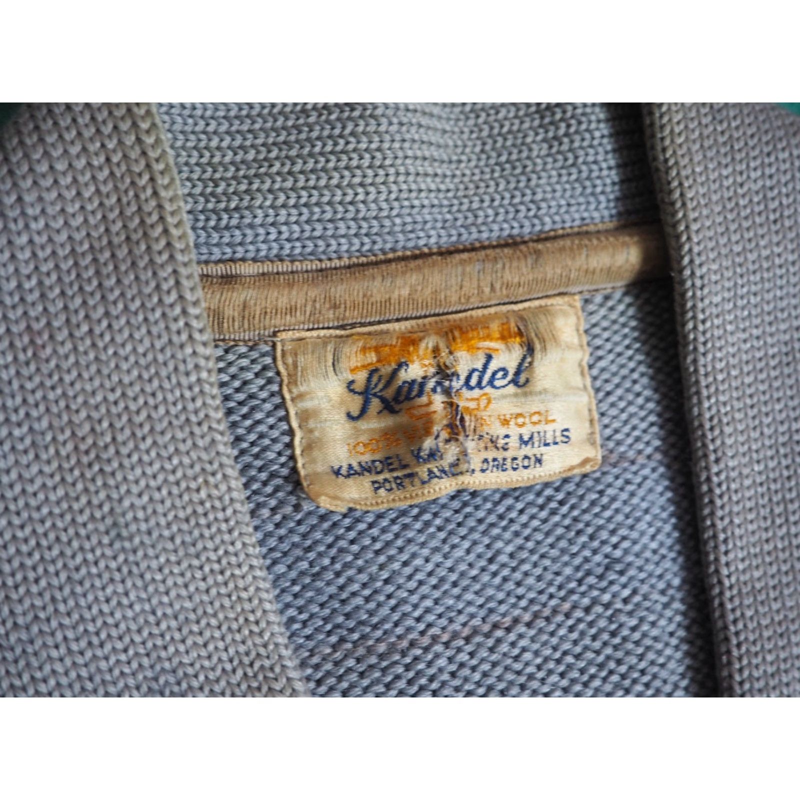 Vintage VTG Kandel Woolen Mills Oregon Blue Distress Faded Wool Letterman Sweater S Size US S / EU 44-46 / 1 - 4 Thumbnail