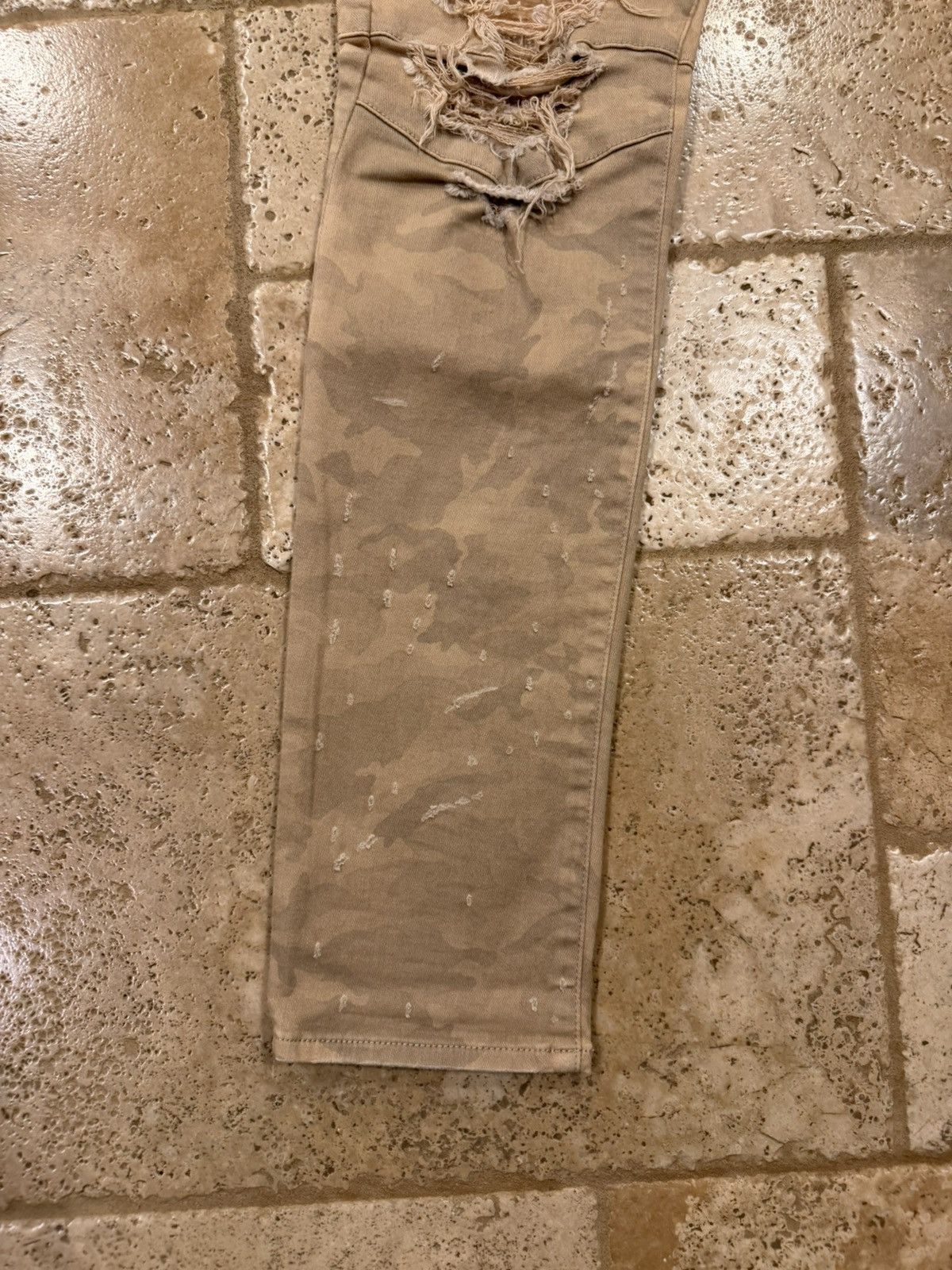 Balmain Balmain Biker Biege Desert Camo Moto Denim Pants Size US 33 - 4 Thumbnail
