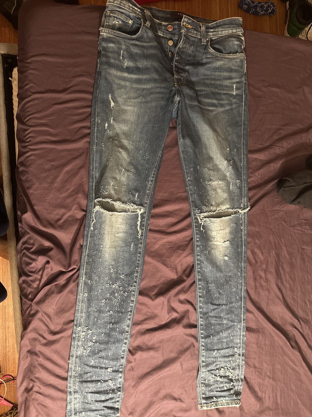 image of Mike Amiri Shotgun Jeans in Blue, Men's (Size 33)