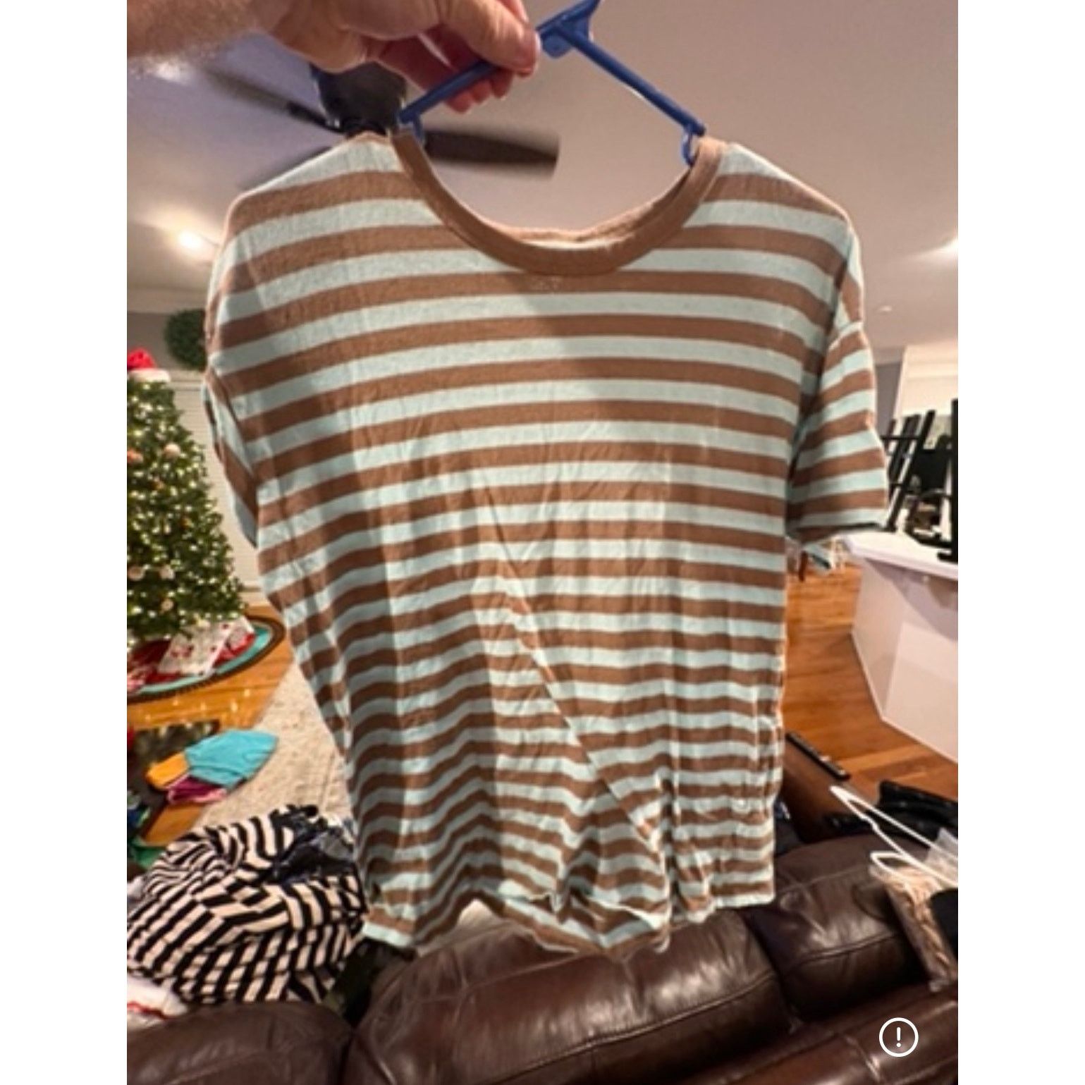 American Eagle Outfitters American Eagle Women’s Striped T-Shirt XS Brown Blue Size XS / US 0-2 / IT 36-38 - 2 Thumbnail