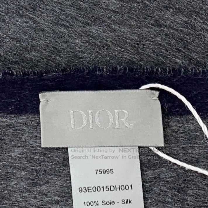 Dior Dior Dark Blue CD Letter Embroidered Silk Fringe Scarf| Size ONE SIZE - 7 Thumbnail