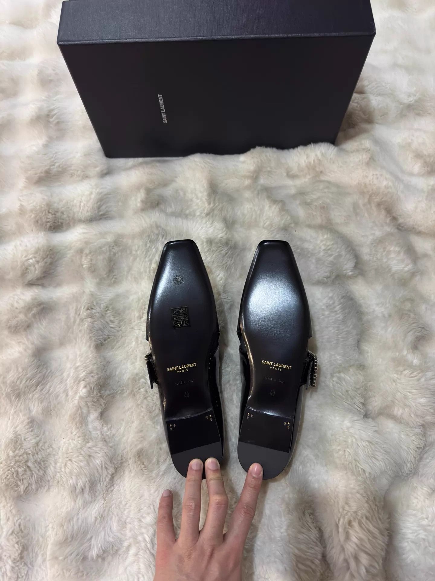 Saint Laurent Paris Saint Laurent M Patent Crystal Square Buckle Loafer 40 New Size US 7 / EU 40 - 4 Thumbnail