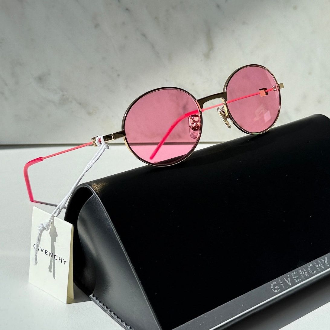 Givenchy NEW Givenchy GV40107U Oval Gold Pink Sunglasses $450 Size ONE SIZE - 1 Thumbnail