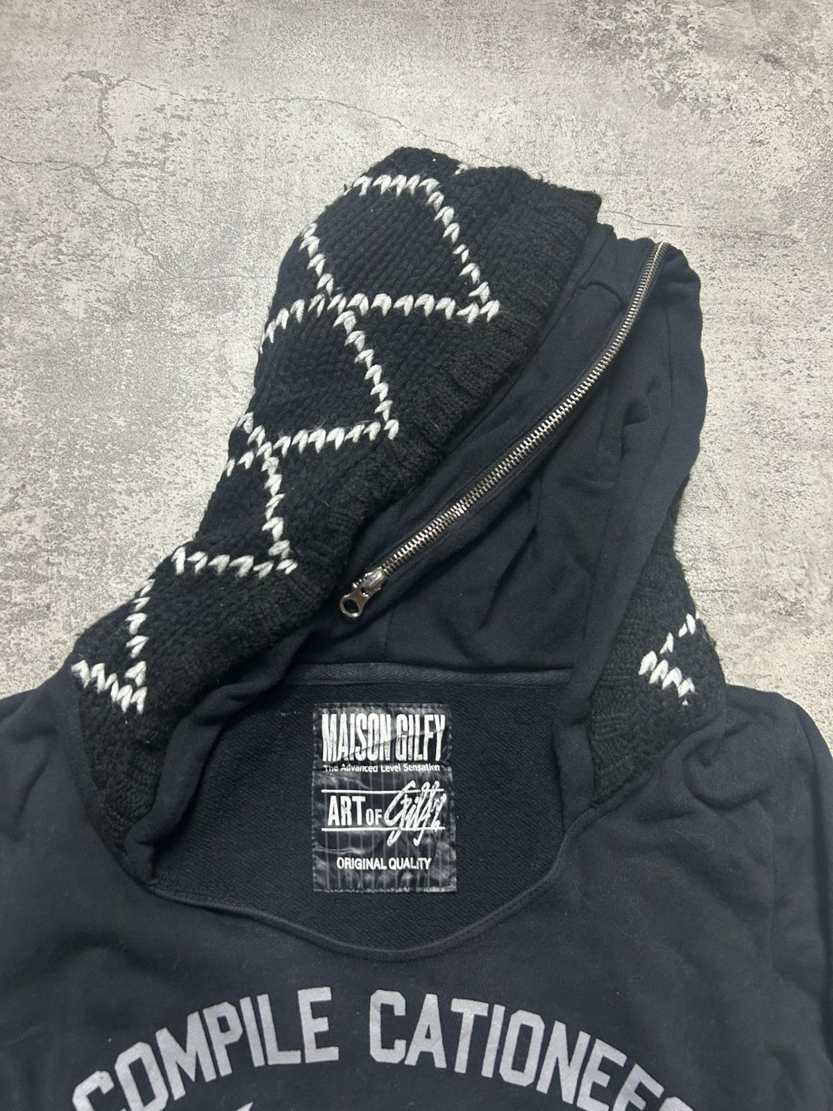 Japanese Brand 2000s Maison Gilfy - Vkei Style Black Double Hoodie Size S / US 4 / IT 40 - 4 Thumbnail