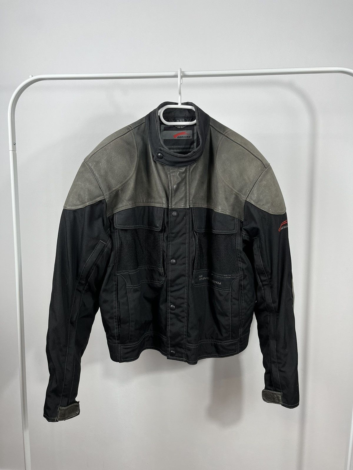 image of Hein Gericke Vintage Racing Jacket in Black Gray, Men's (Size 2XL)