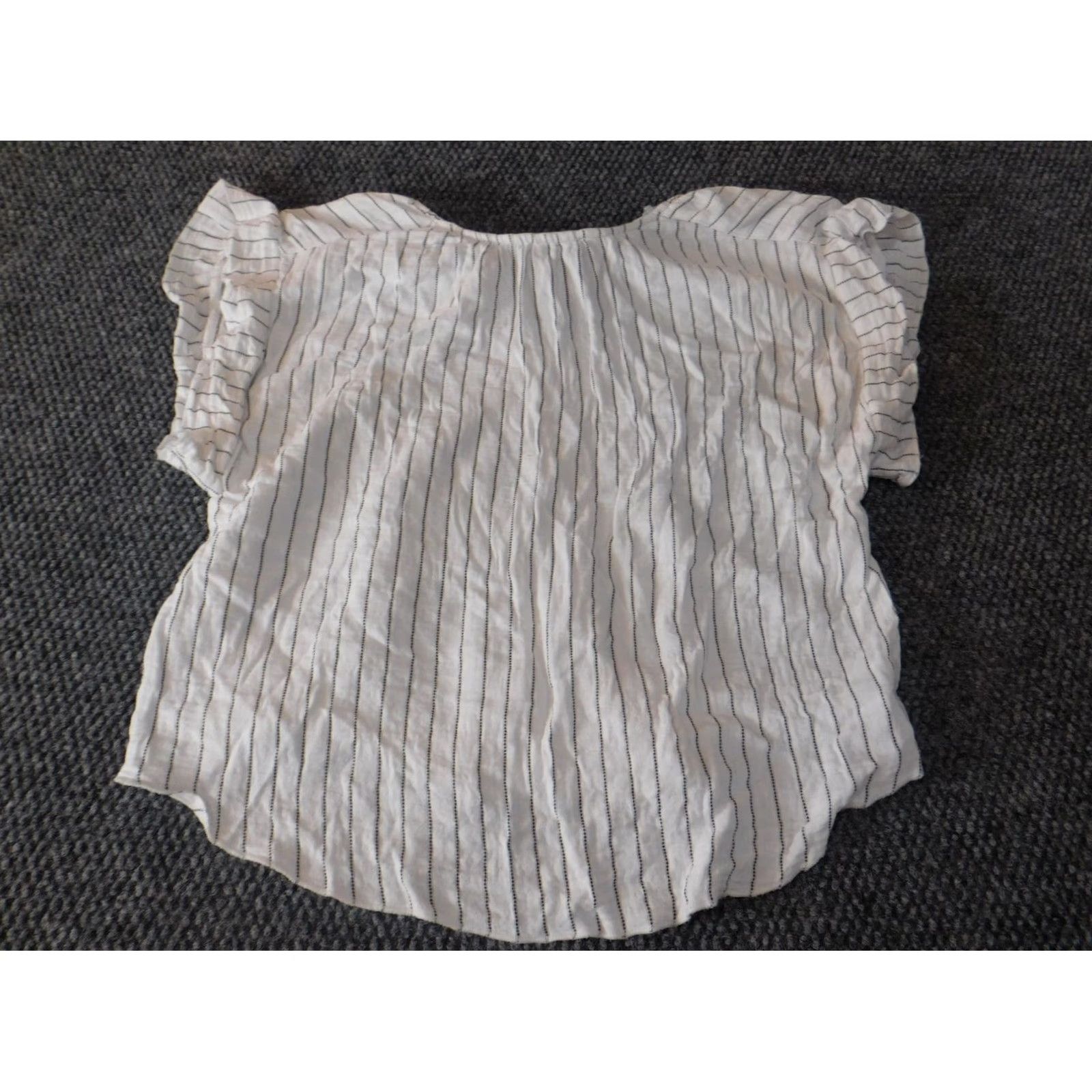 Joie JOIE Blouse Women Shirt S White Striped Round Neck Pullover Casual Stretch Size S / US 4 / IT 40 - 7 Thumbnail