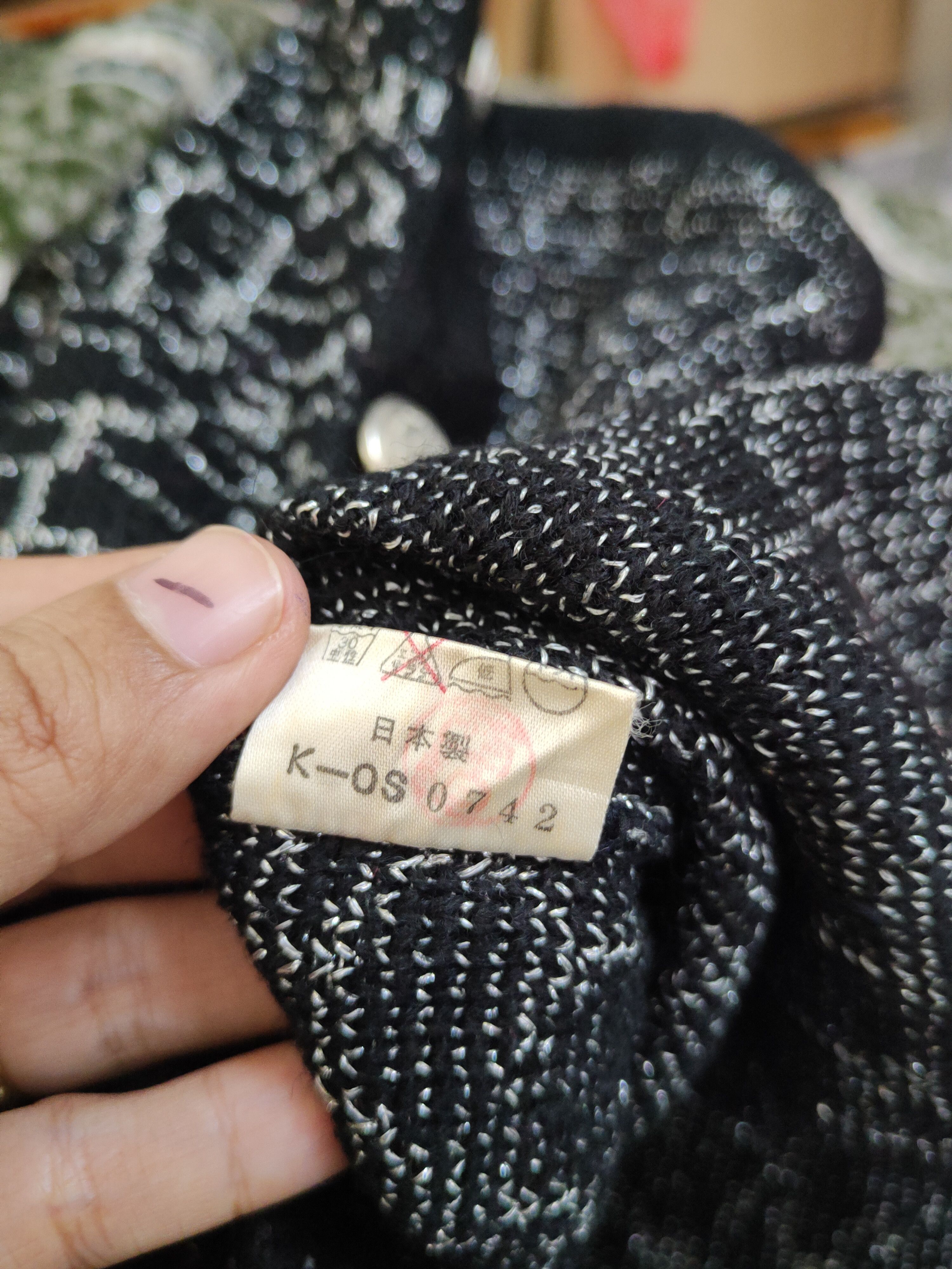 Homespun Knitwear Tokyo New Mode Black Knitwear Cardigan #W2170 Size US M / EU 48-50 / 2 - 10 Thumbnail