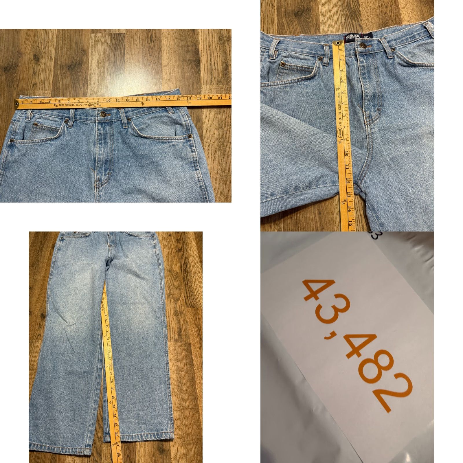Commission Mission Jeans, Denim, Straight Leg, 5-Pocket, Men's Size 38/30, Blue, 30 Inseam, Regular Rise Size US 38 / EU 54 - 8 Thumbnail