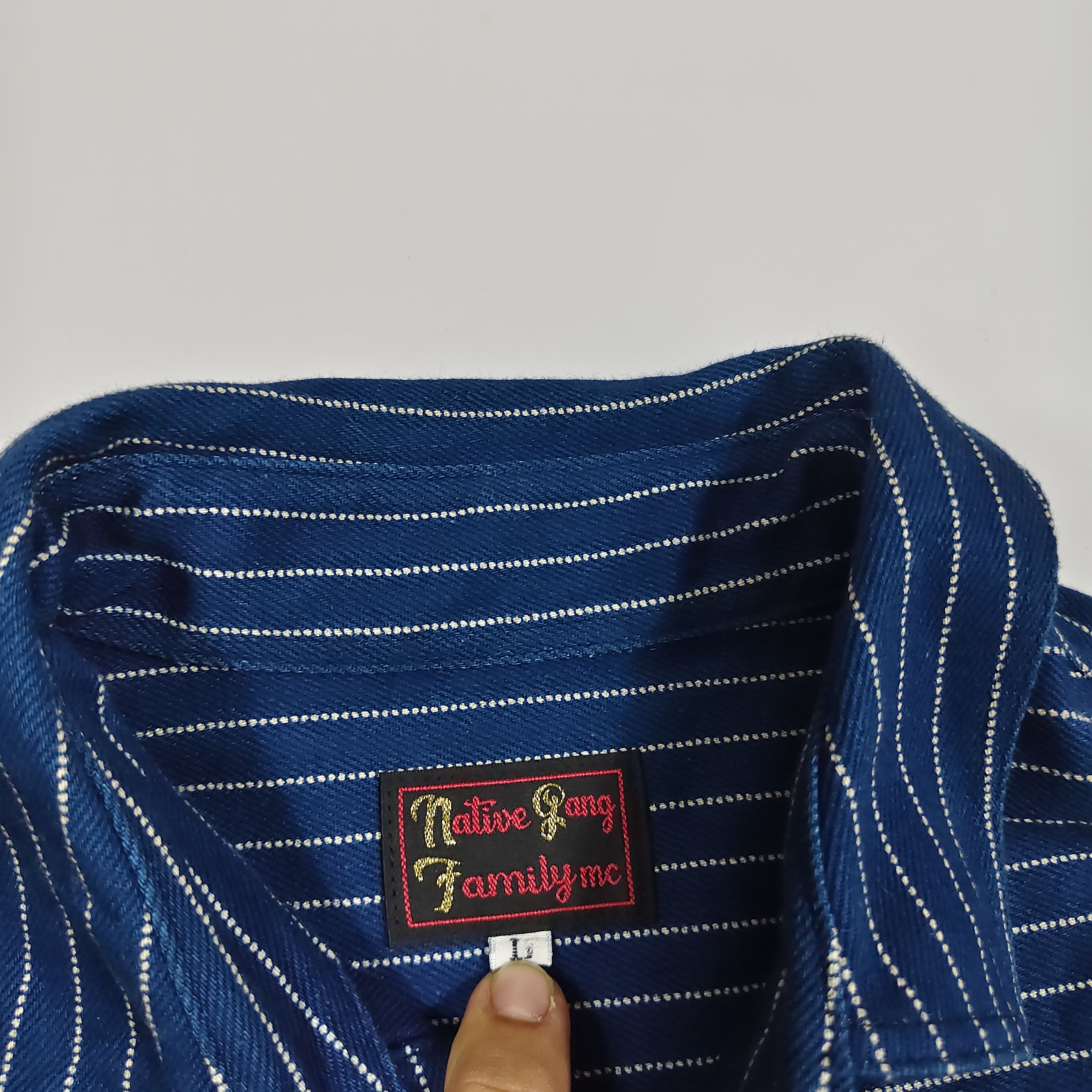 Japanese Brand Native Gang Family MC Wabash Stripe Work Shirt #F Size US M / EU 48-50 / 2 - 9 Thumbnail