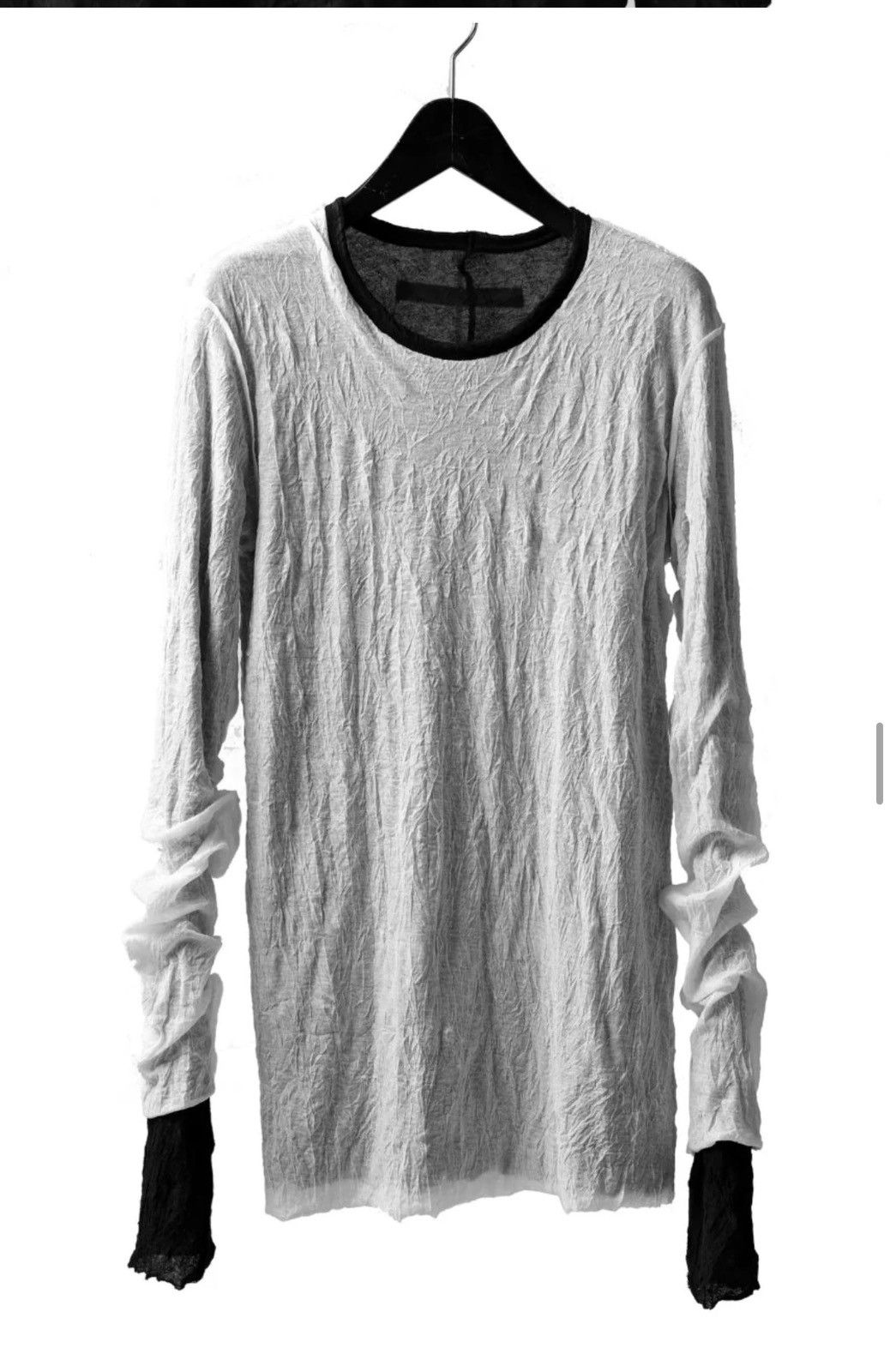 A.F Artefact A.F ARTEFACT CRUMPLE DOUBLE LAYER JERSEY L/S (BLACK×WHITE) Size US L / EU 52-54 / 3 - 3 Thumbnail