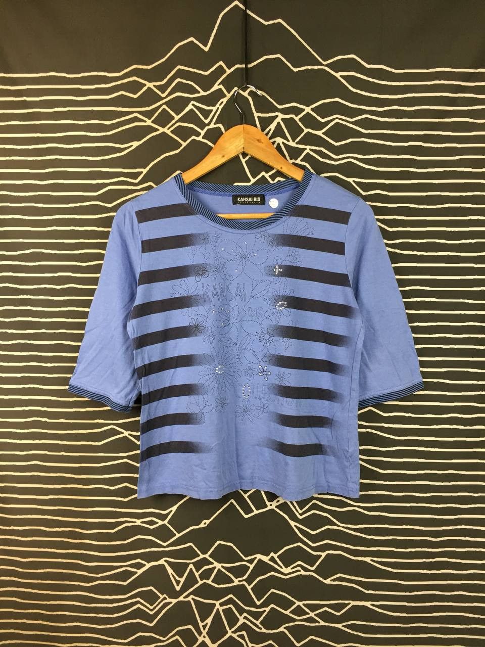 Kansai Yamamoto Kansai Bis by Kansai Yamamoto Striped Floral Embroidery Top Size M / US 6-8 / IT 42-44 - 2 Thumbnail