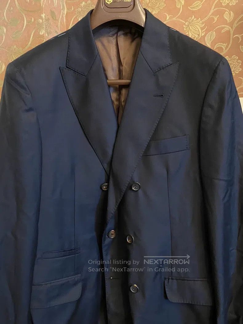 Brunello Cucinelli Brunello Cucinelli Double-breasted suit, handcrafted, virg Size 50L - 2 Thumbnail