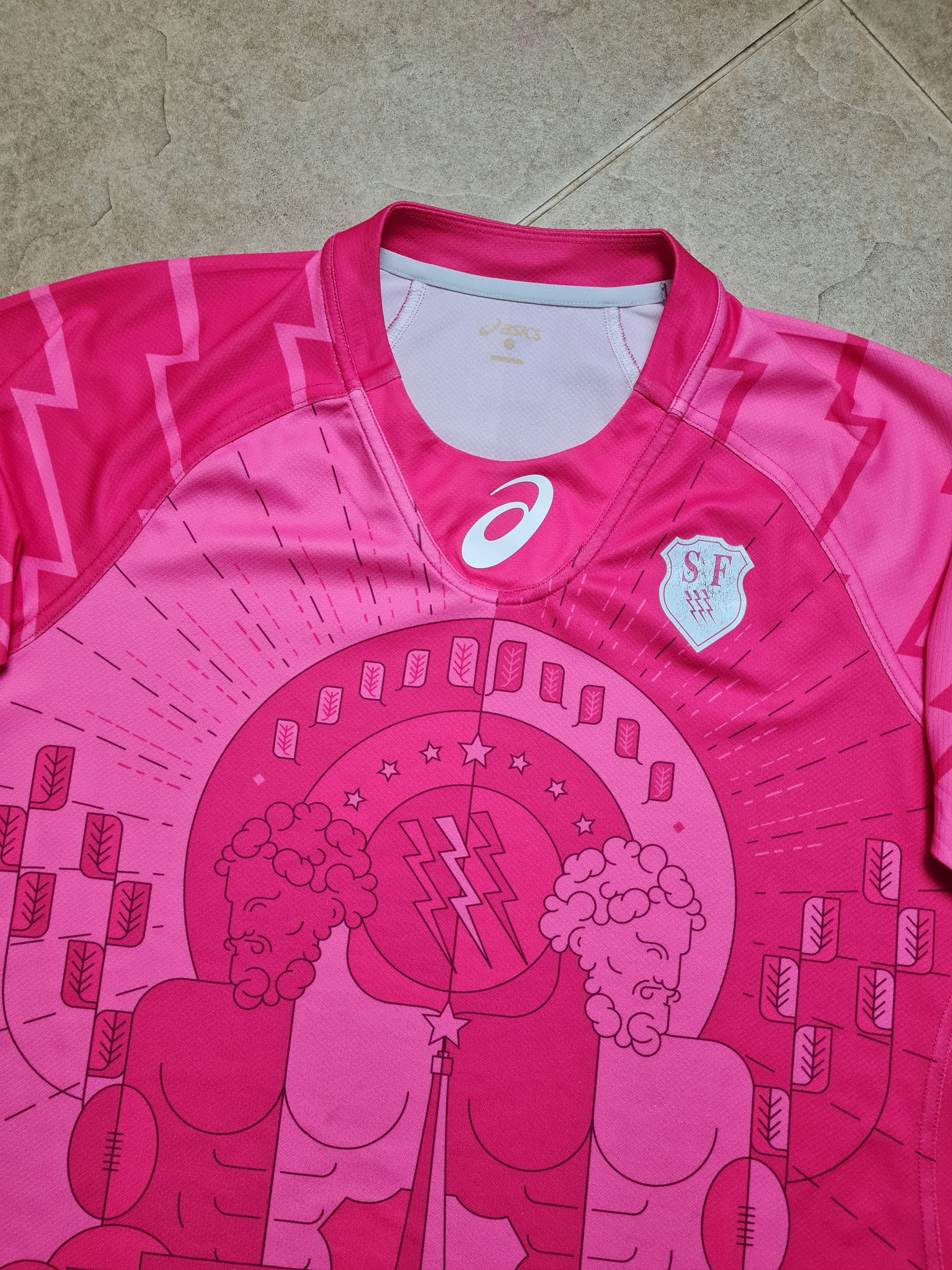 Asics ASICS JERSEY RUGBY STADE FRANCAIS Paris France 2015-16 Size US M / EU 48-50 / 2 - 4 Thumbnail