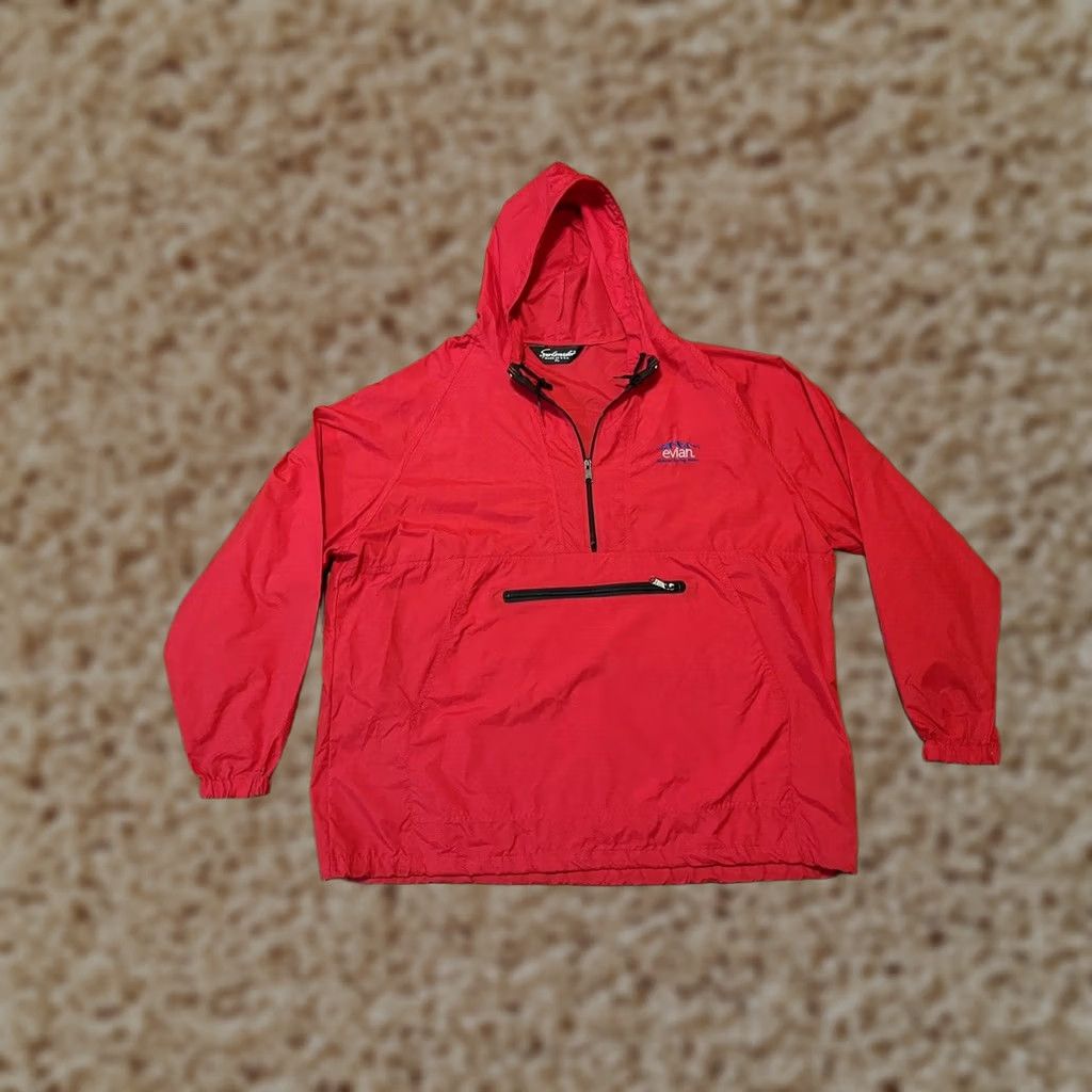 Vintage VINTAGE Evian Natural Spring Water Anorak Hoodie Windbreaker Jacket XL Red Mens Jacket Windbreaker 90s Style (Sportsmaster) Size US XL / EU 56 / 4 - 1 Thumbnail