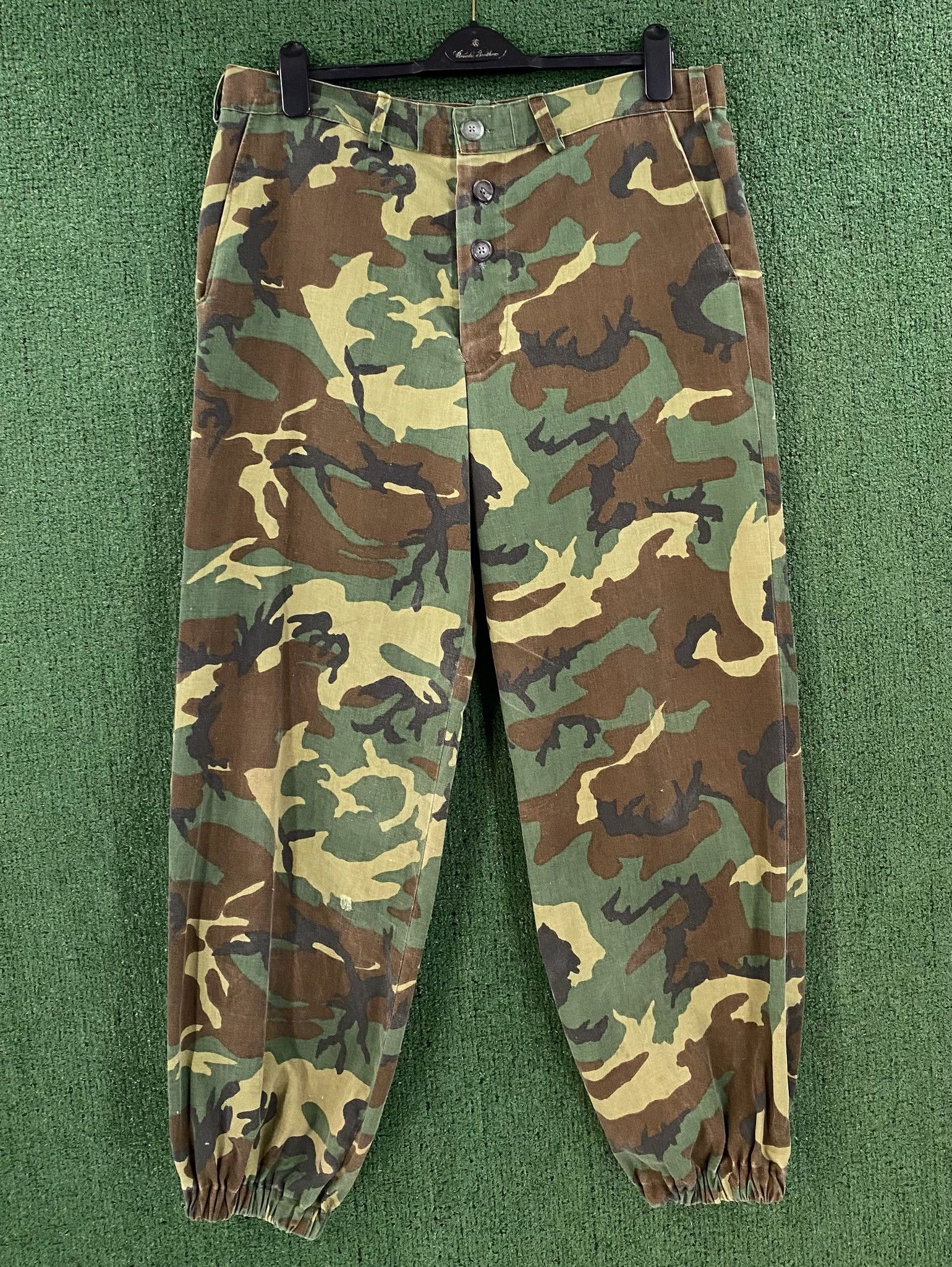 Vintage 90’s Handmade Camouflage Button Front Distressed Pants 36 Size US 36 / EU 52 - 1 Thumbnail