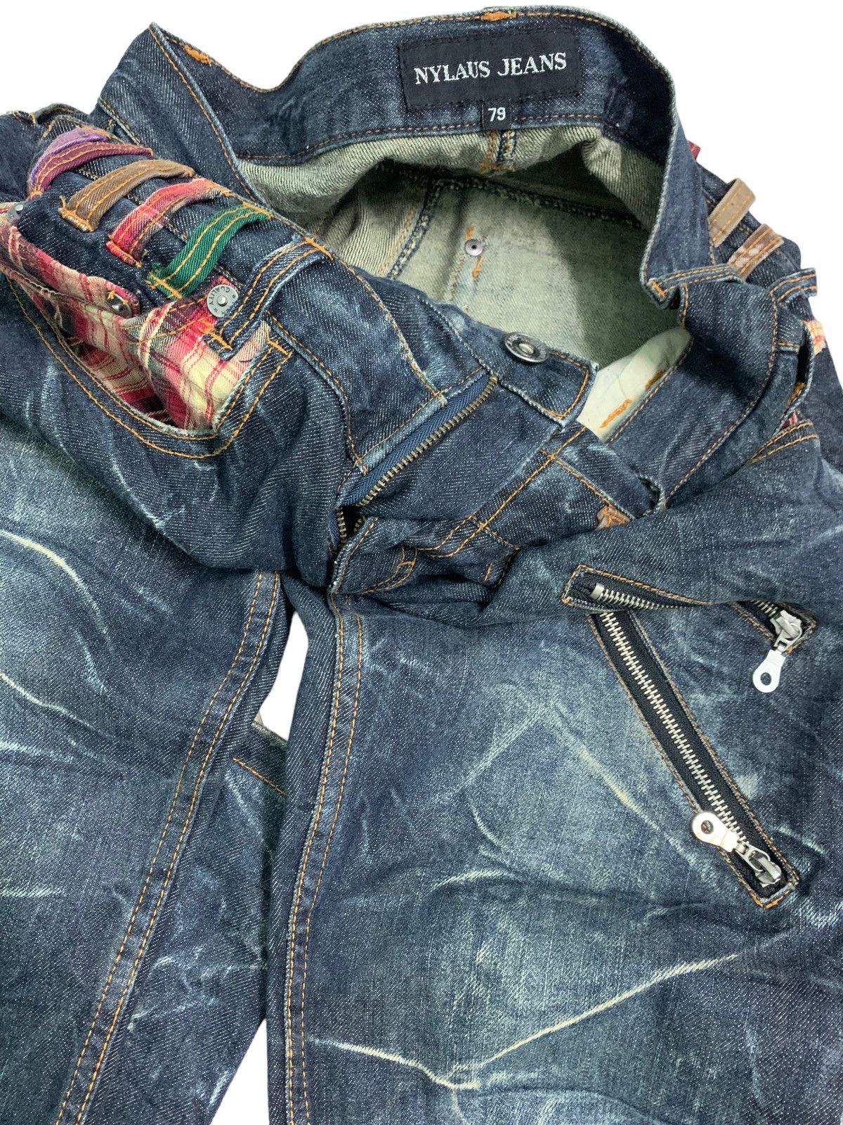 Japanese Brand 🔥Rare Double Waist Japanese Brand Nylaus Jeans Asid Wash Size US 30 / EU 46 - 12 Thumbnail