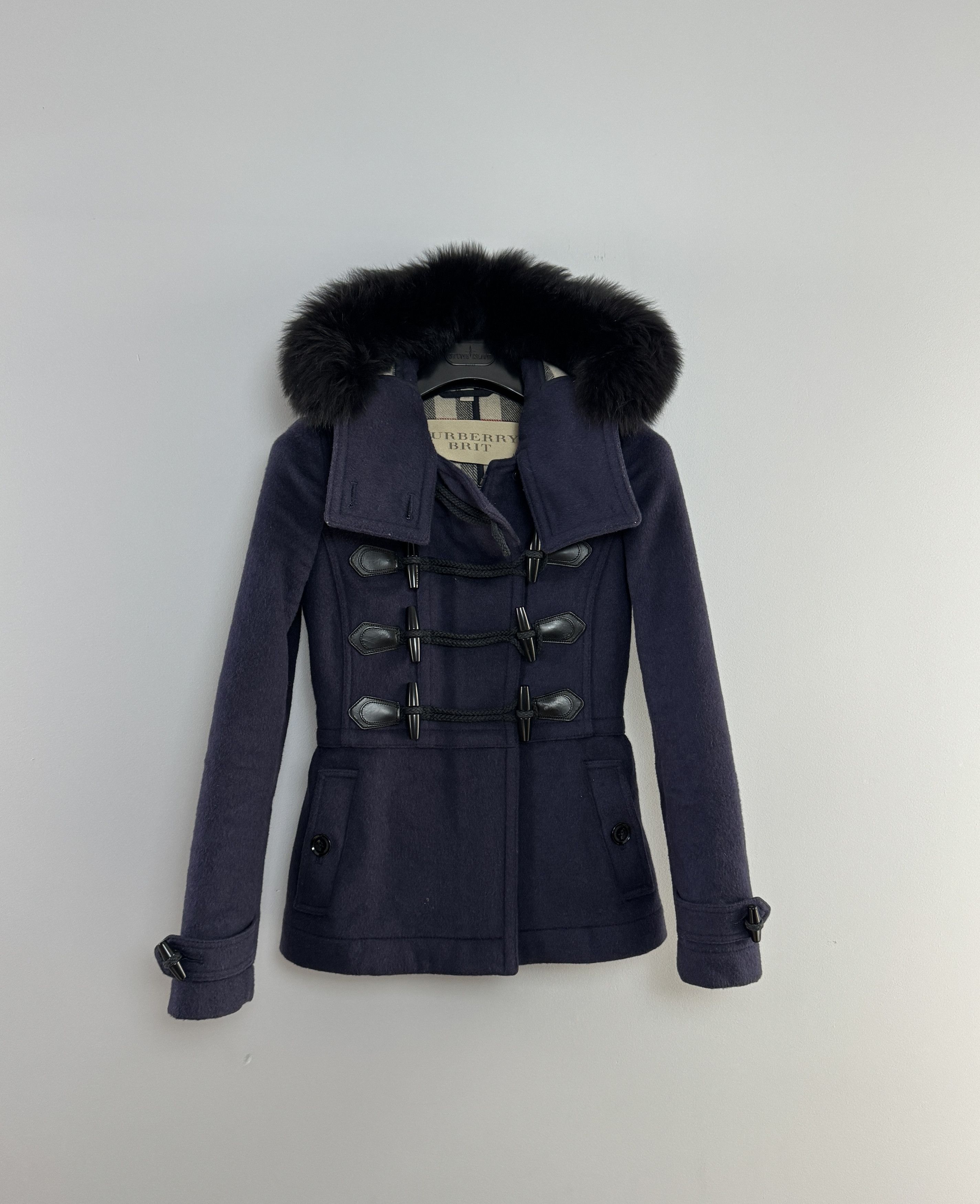 Burberry Burberry Brit Nova Check Duffle Coat Jacket Wool US 2 UK 4 Size XS / US 0-2 / IT 36-38 - 3 Thumbnail