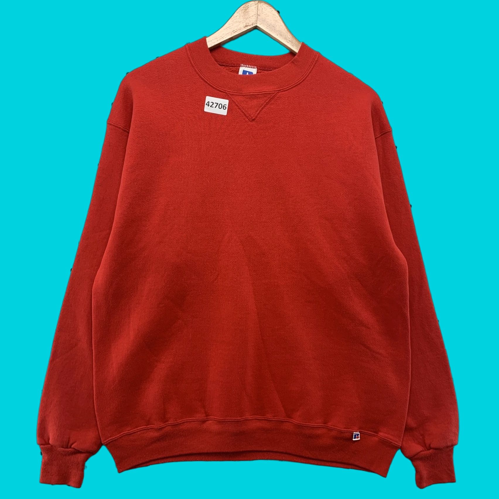 Russell Athletic VINTAGE Russell Athletic Sweatshirt Mens Large Red 80s Crewneck Pullover USA Size US L / EU 52-54 / 3 - 1 Thumbnail