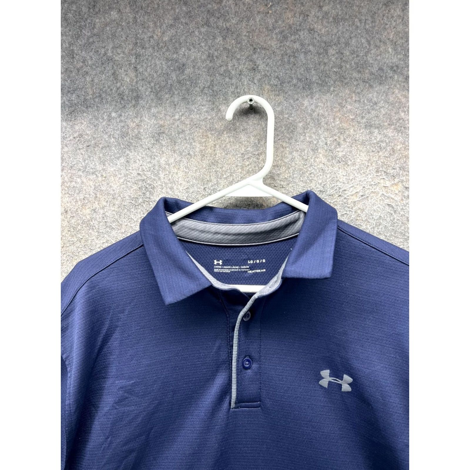 Under Armour Under Armour HeatGear Polo Shirt Mens Large Blue Solid Golf Performance Stretch Shirt Size US L / EU 52-54 / 3 - 7 Thumbnail