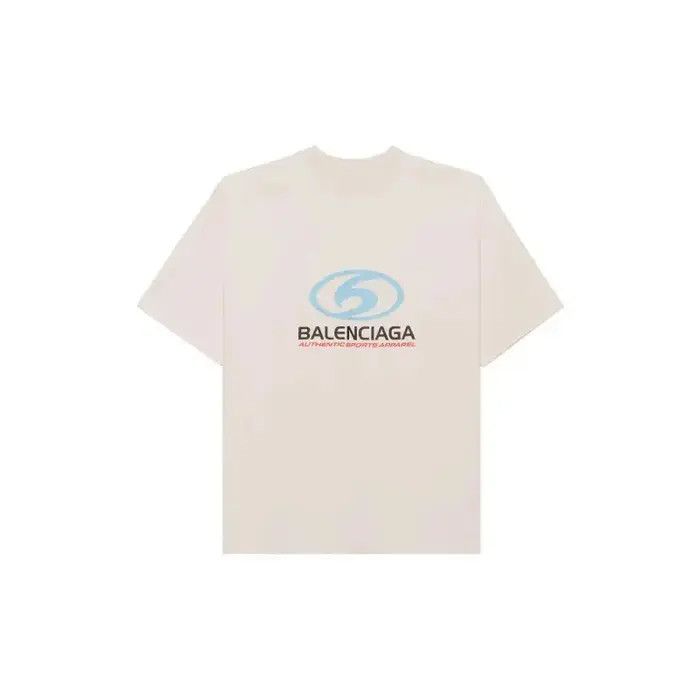 Balenciaga o1la1rc1a0226 Surfer T-Shirt Medium Fit In Ecru/Light Blue Size US S / EU 44-46 / 1 - 1 Thumbnail