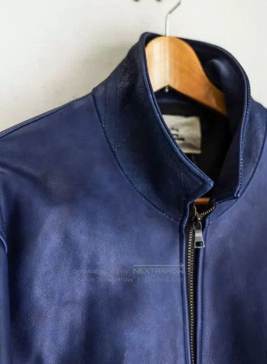 EXEMPLAIRE OUTIL VESTE GOUDON Indigo Leather Jacket. Size US L / EU 52-54 / 3 - 4 Thumbnail