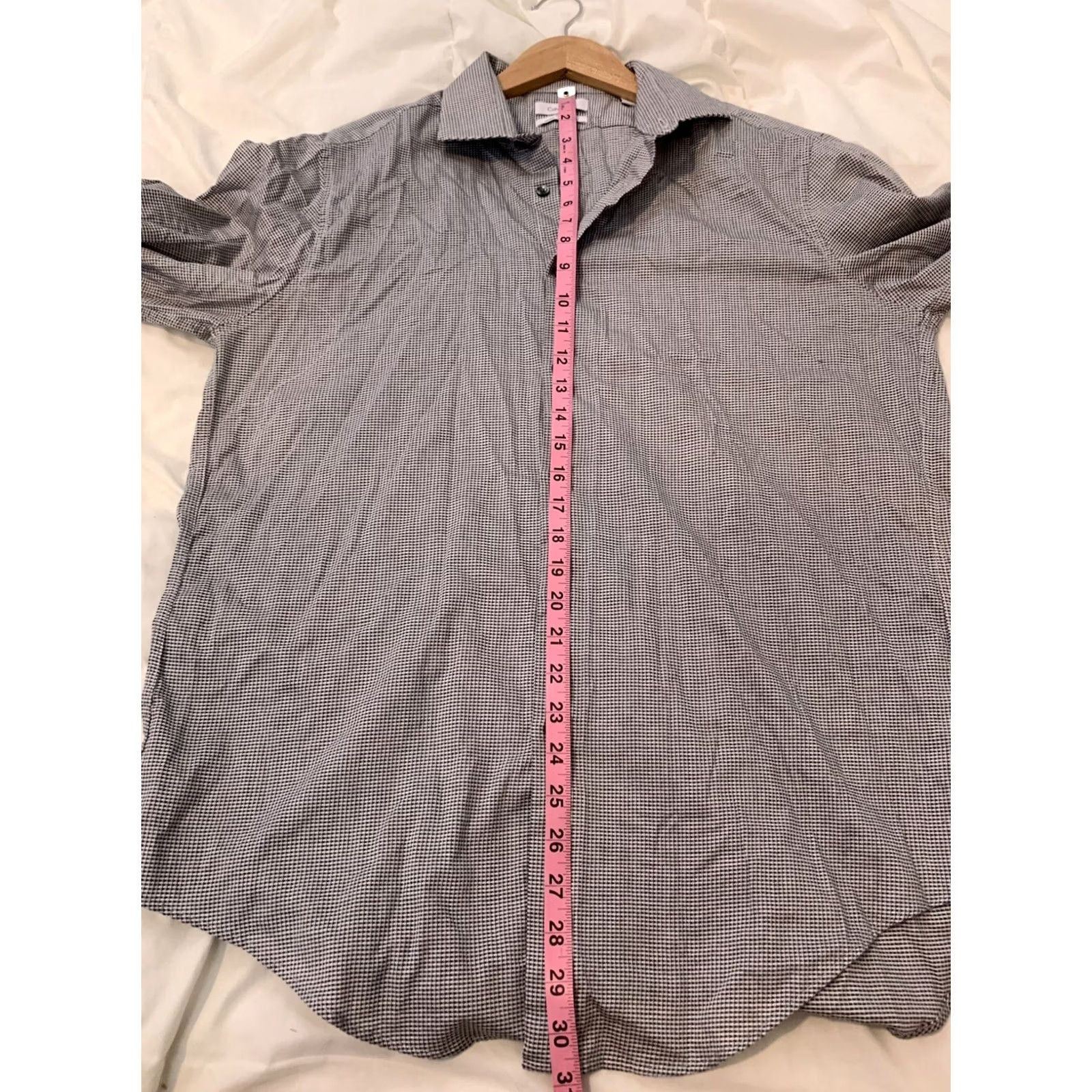 Calvin Klein Calvin Klein CK Slim Fit Plaid Long Sleeve Button Shirt Men's Large Gray White Size US L / EU 52-54 / 3 - 5 Thumbnail