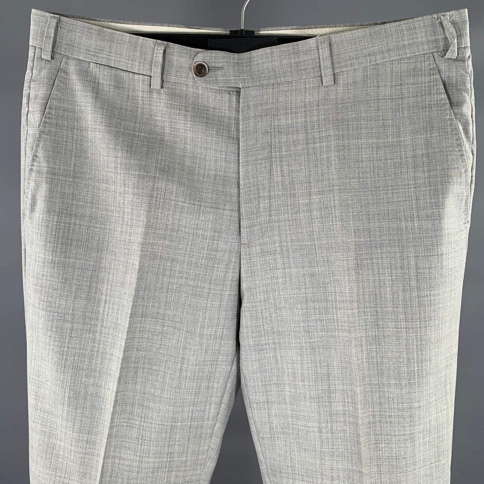 Suitsupply SUIT SUPPLY Size 34 Grey Wool Cuffed Casual Pants Size US 34 / EU 50 - 2 Thumbnail