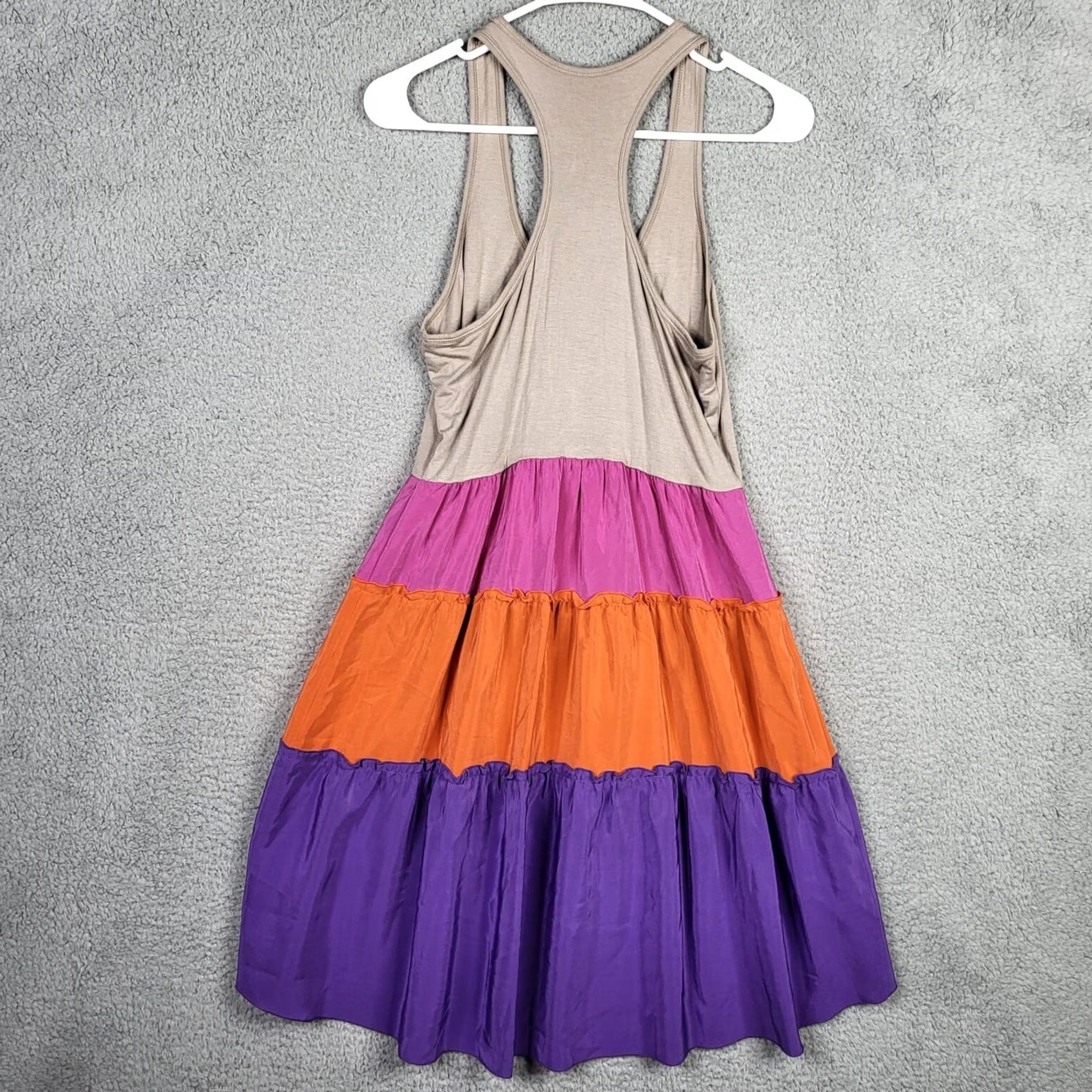 Bcbgmaxazria BCBGMAXAZZIA Women's Tank Dress Colorblock Rainbow Multicolor S Small Casual Short Sleeve Scoop Neck Size S / US 4 / IT 40 - 5 Thumbnail
