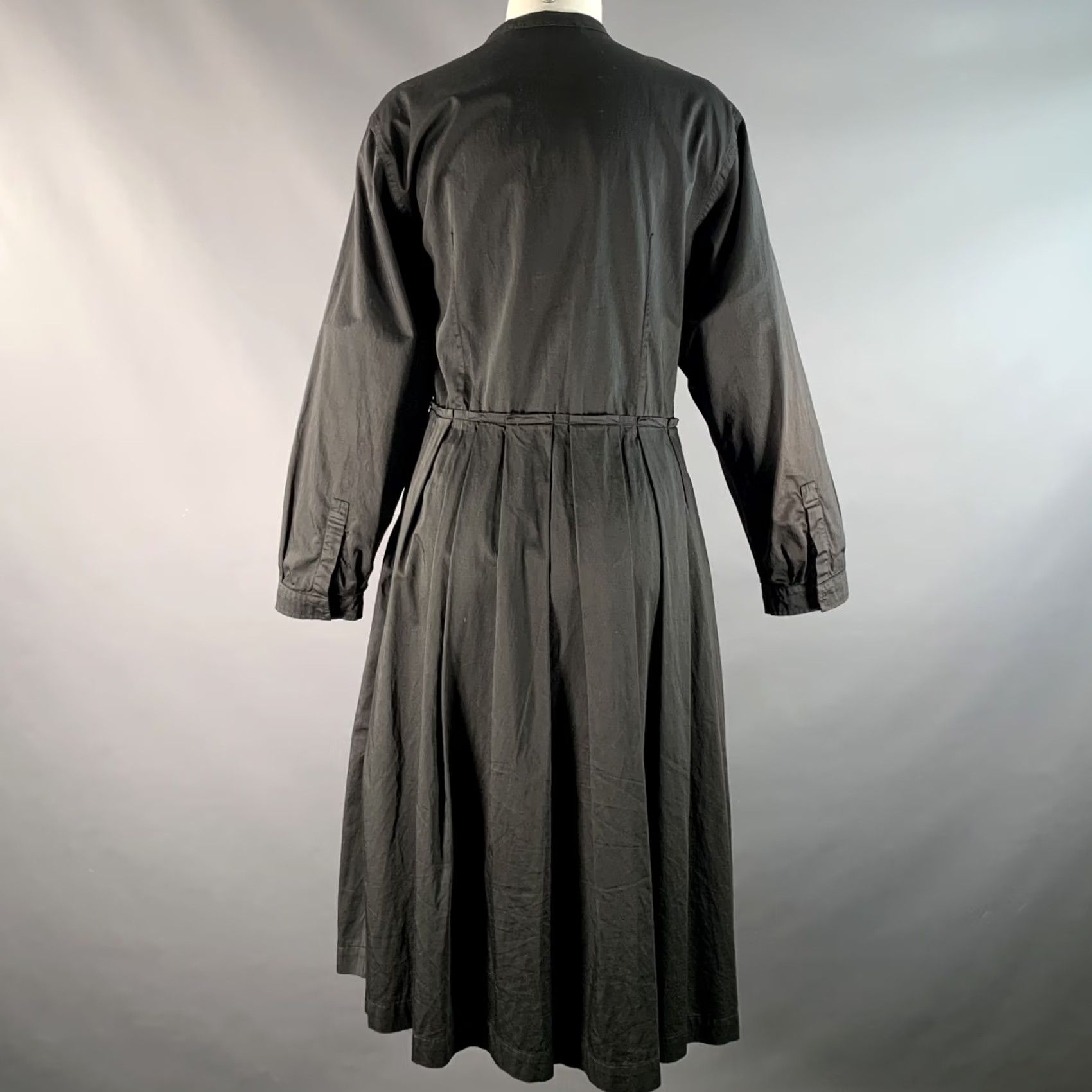 SOFIE D'HOORE SOFIE D'HOORE Black Cotton Pleated Snaps Midi Dress L Womens Size L / US 10 / IT 46 - 3 Thumbnail