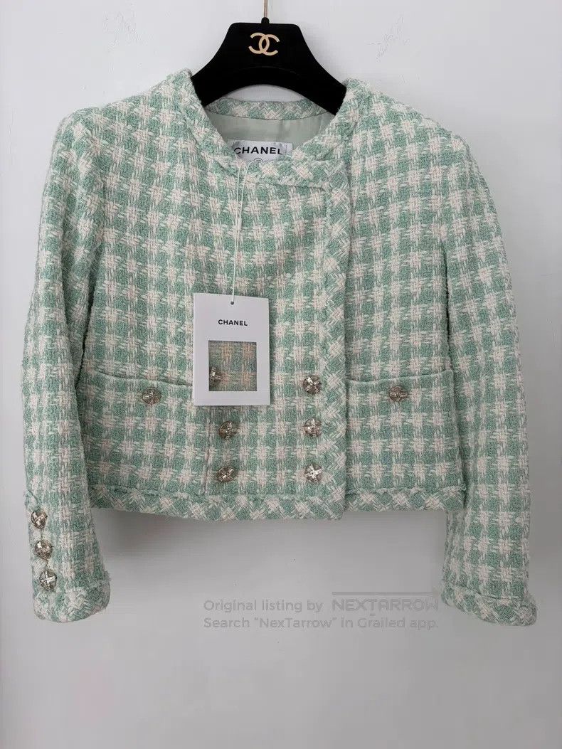 Chanel Chanel Mint green tweed coat Size XS / US 0-2 / IT 36-38 - 1 Thumbnail