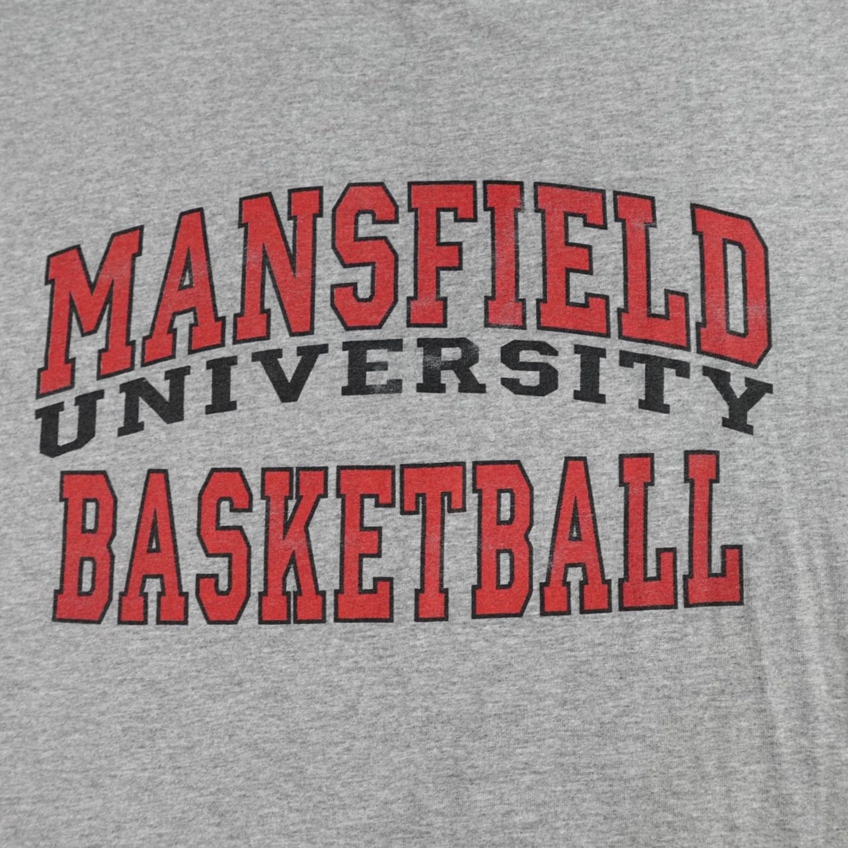 Vintage VINTAGE Mansfield Basketball T-shirt 2XL Gray USA Made University Mens Short Sleeve Crew Neck United States 1990s USA Basketball Shirt Size US XXL / EU 58 / 5 - 2 Thumbnail