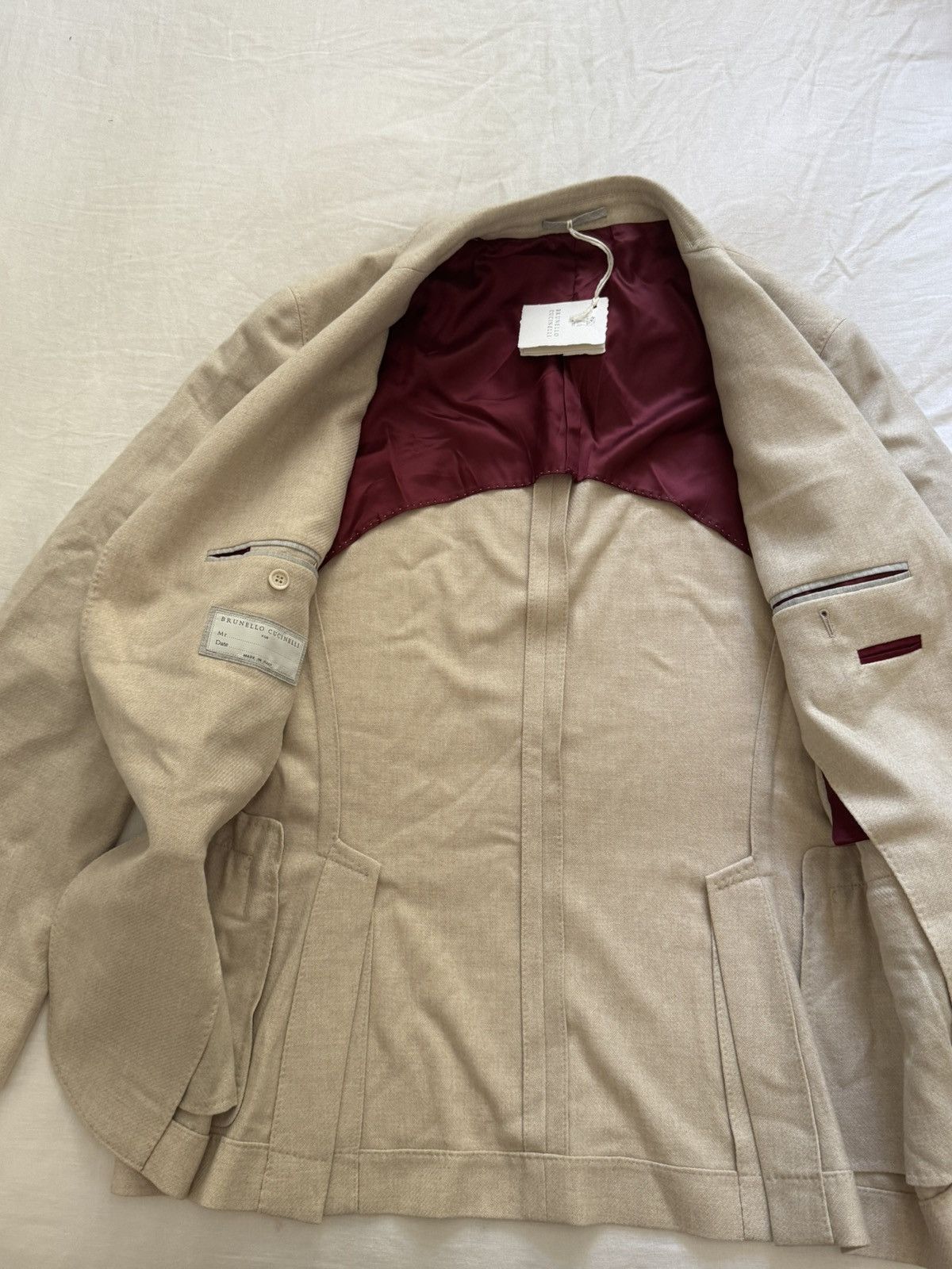 Brunello Cucinelli Brunello cucinelli creme blazer Size 48S - 8 Thumbnail