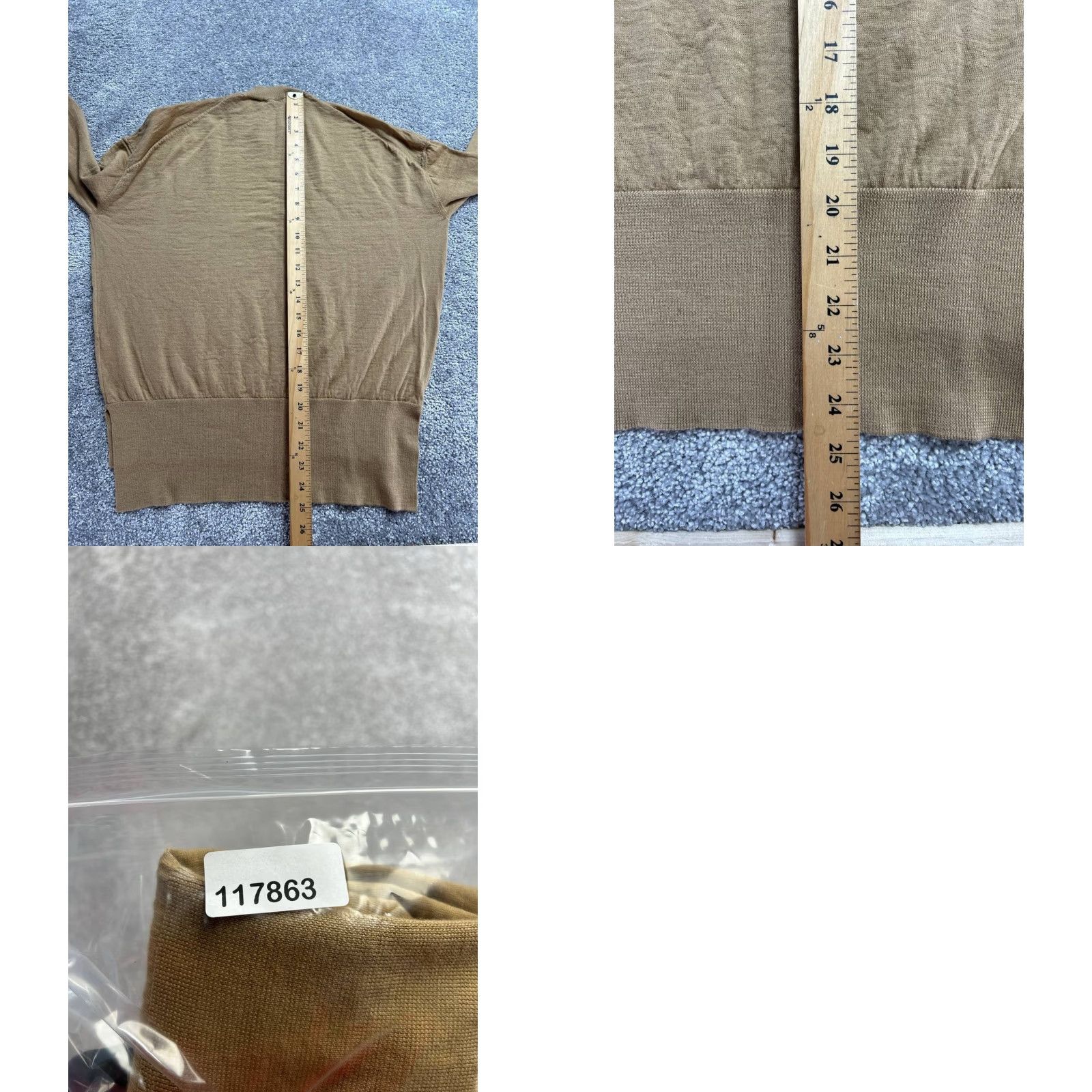 Vintage Elborn Sweater Womens Medium Brown Merino Wool Ribbed Trim One Size Size M / US 6-8 / IT 42-44 - 8 Thumbnail
