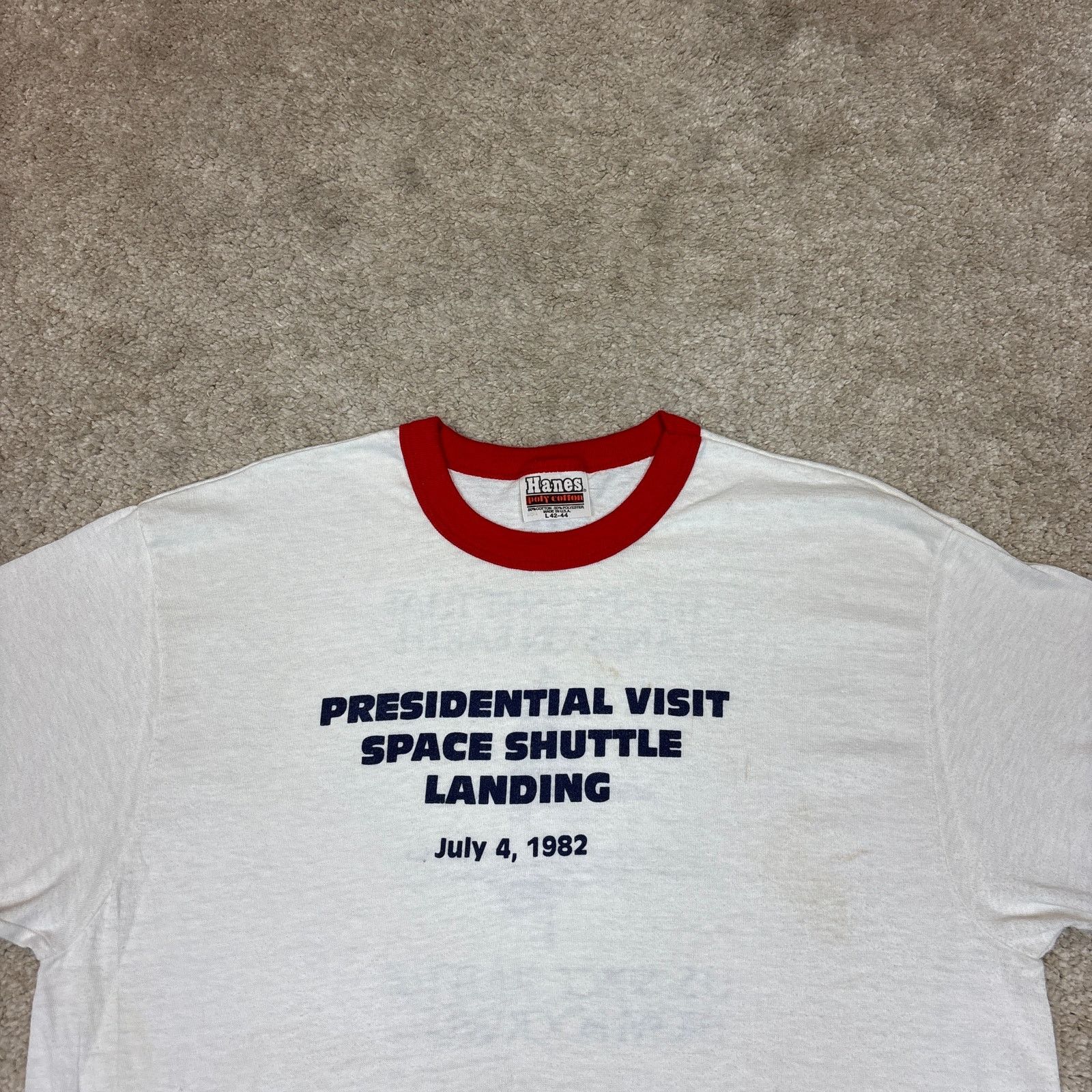 Hanes × Vintage Vintage 1982 Presidential Space Landing Ringer Shirt Large Size US L / EU 52-54 / 3 - 2 Thumbnail