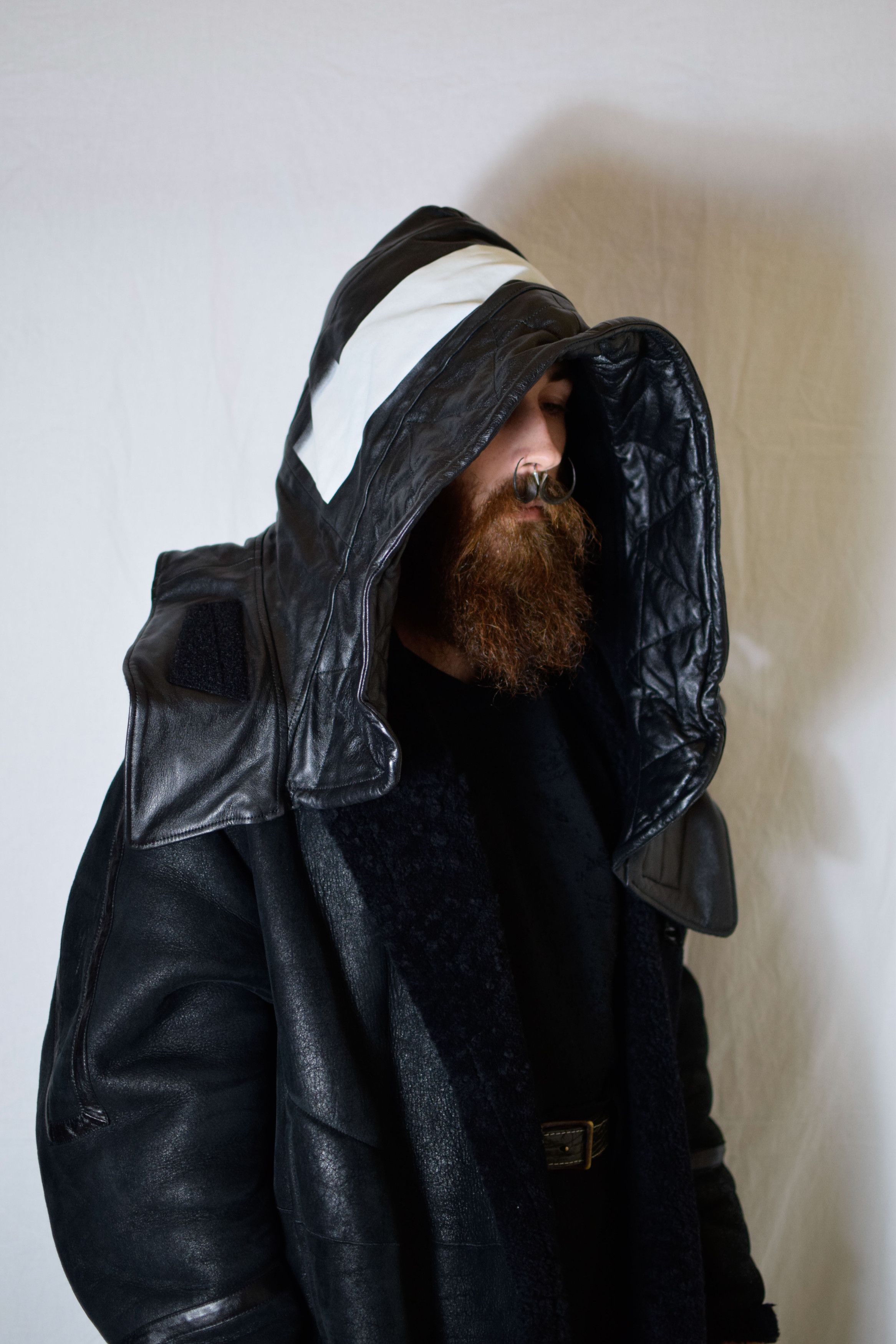 Julius Nilos AW16 Sheep Leather Hood - 560STU2-P Size ONE SIZE - 4 Thumbnail