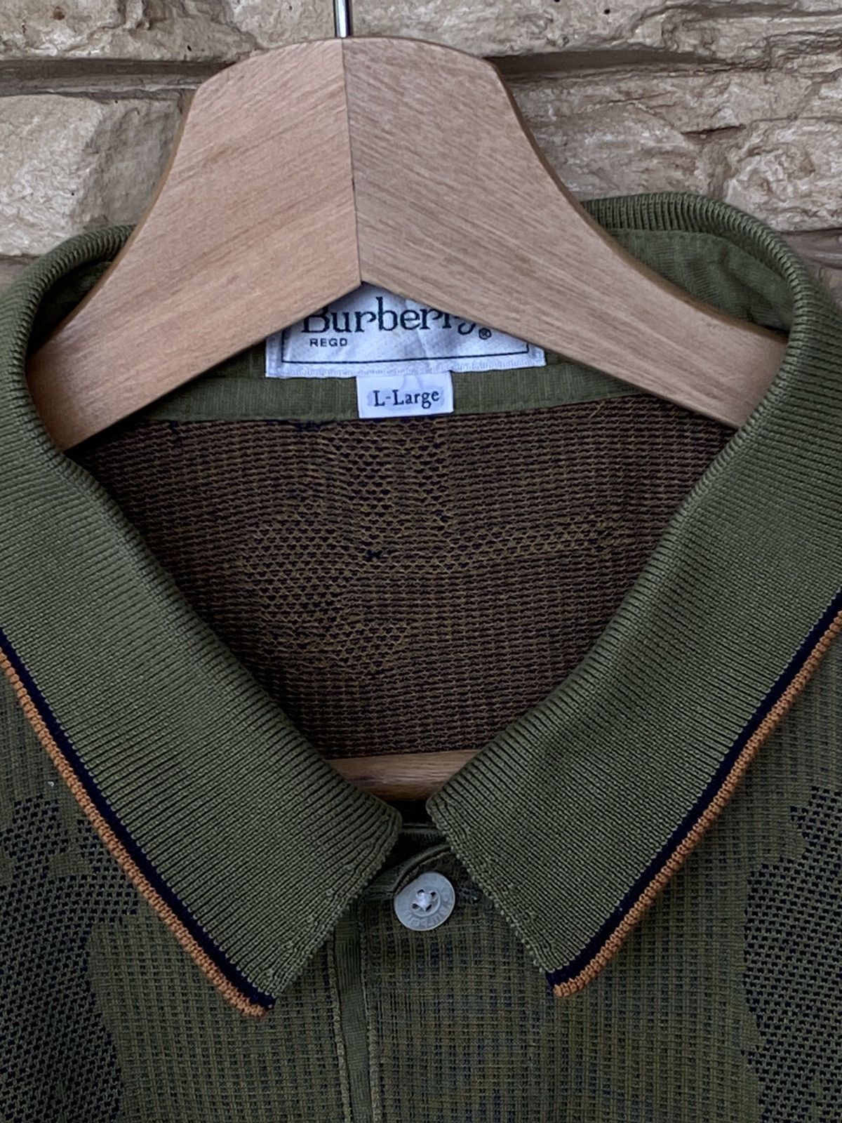 Vintage Rare Vintage Burbery All Over Print Long Sleeve Polo Shirt Size US L / EU 52-54 / 3 - 8 Thumbnail
