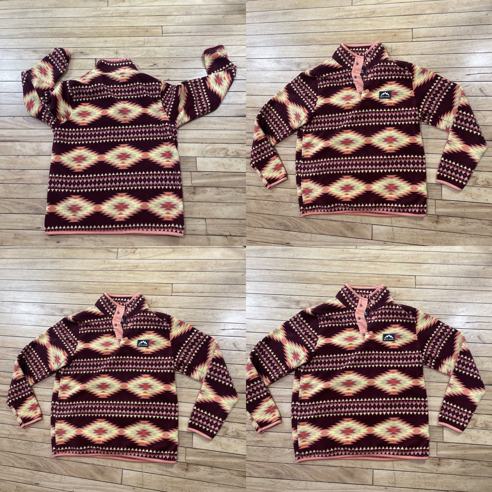 Vintage MASSIVE OUTDOOR Snap Sherpa Fleece Mens S Red Orange Tribal Aztec Southwest Jacket Mens Snap Fleece Outdoor Aztec Southwest Red Sportswear Size US S / EU 44-46 / 1 - 10 Thumbnail