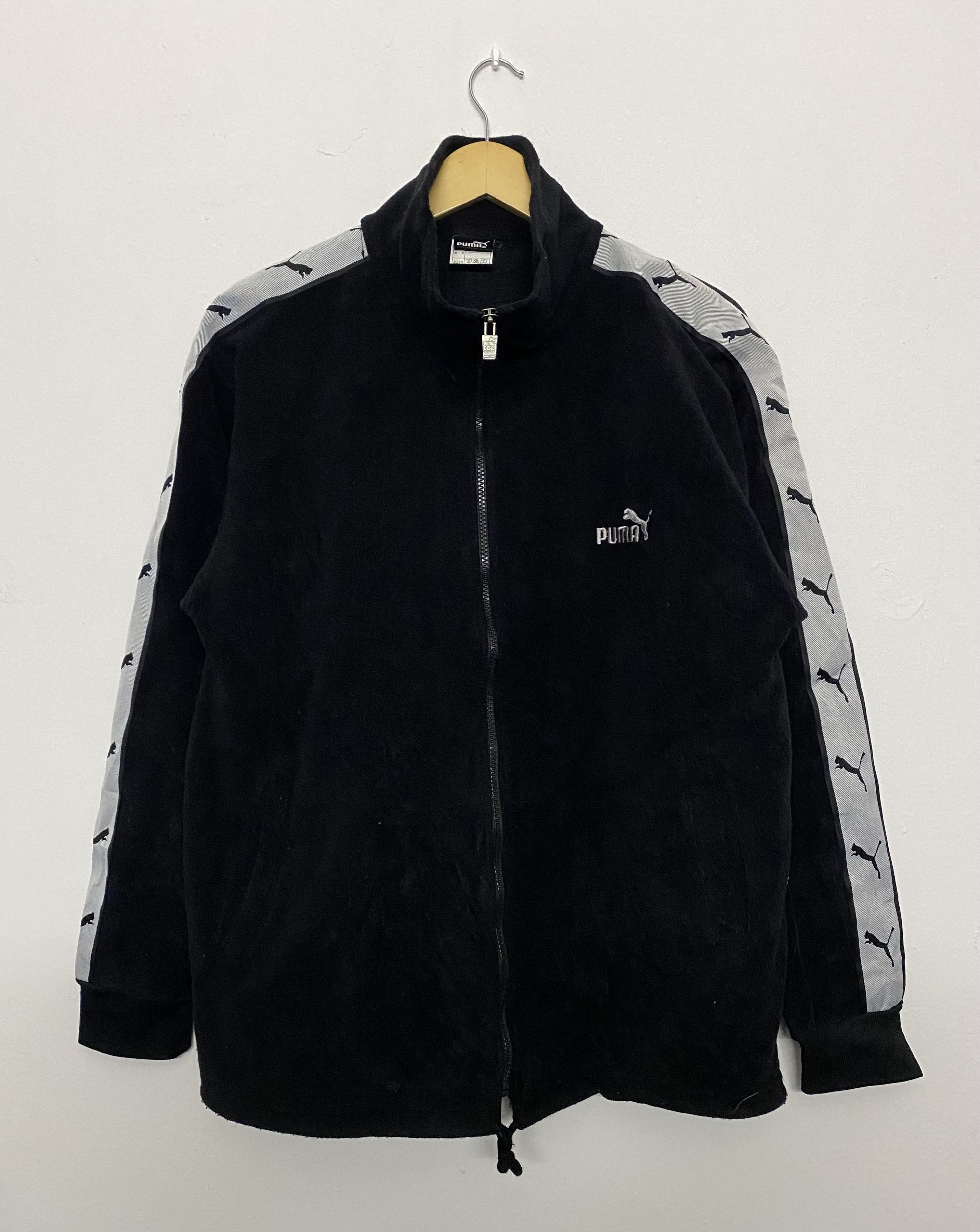 Puma VINTAGE PUMA Jacket Full Zip Black Taped Back Logo Jumper Size US M / EU 48-50 / 2 - 1 Thumbnail
