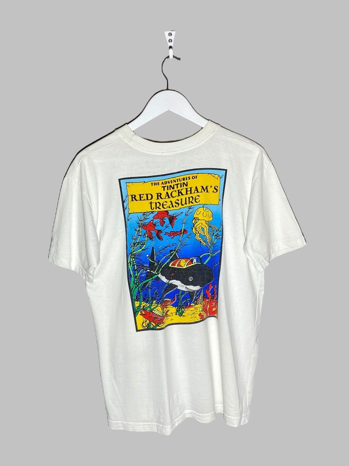 Cartoon Network 🔥 90s TINTIN RED RACKHAM TREASURE TEE SUBMARINE DEEP SEA Size US L / EU 52-54 / 3 - 1 Thumbnail