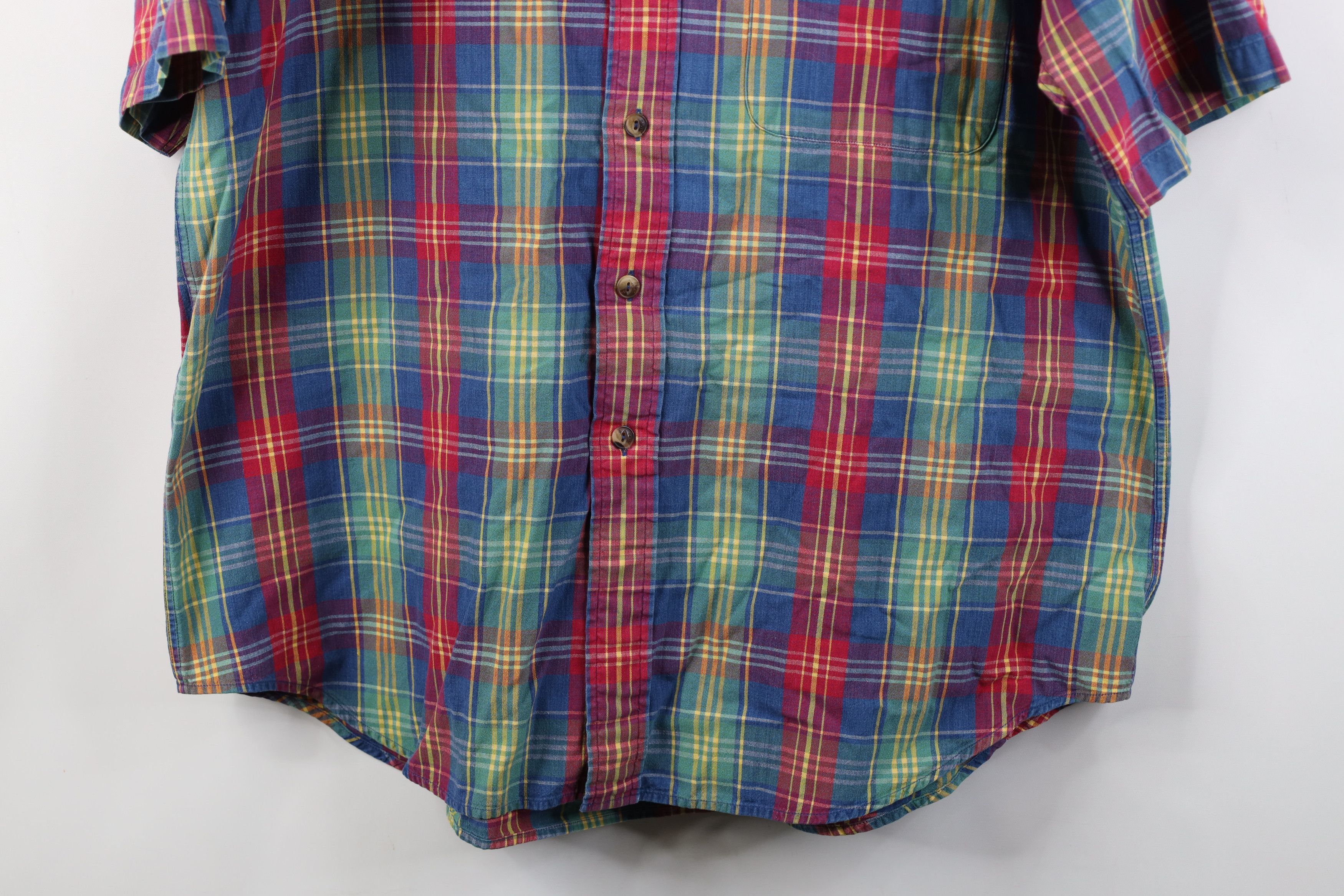 Vintage Vintage 90s Streetwear Canvas Madras Plaid Button Down Shirt Size US L / EU 52-54 / 3 - 3 Thumbnail
