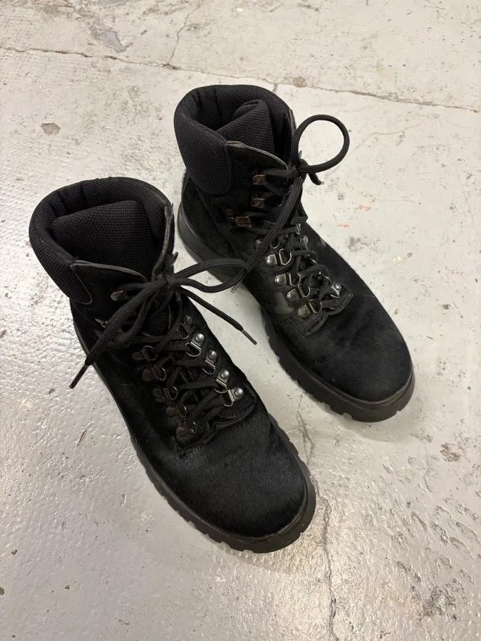 Prada FW1999 Prada Black High Ponyhair Leather Vibram Boots Size US 8 / IT 38 - 4 Thumbnail
