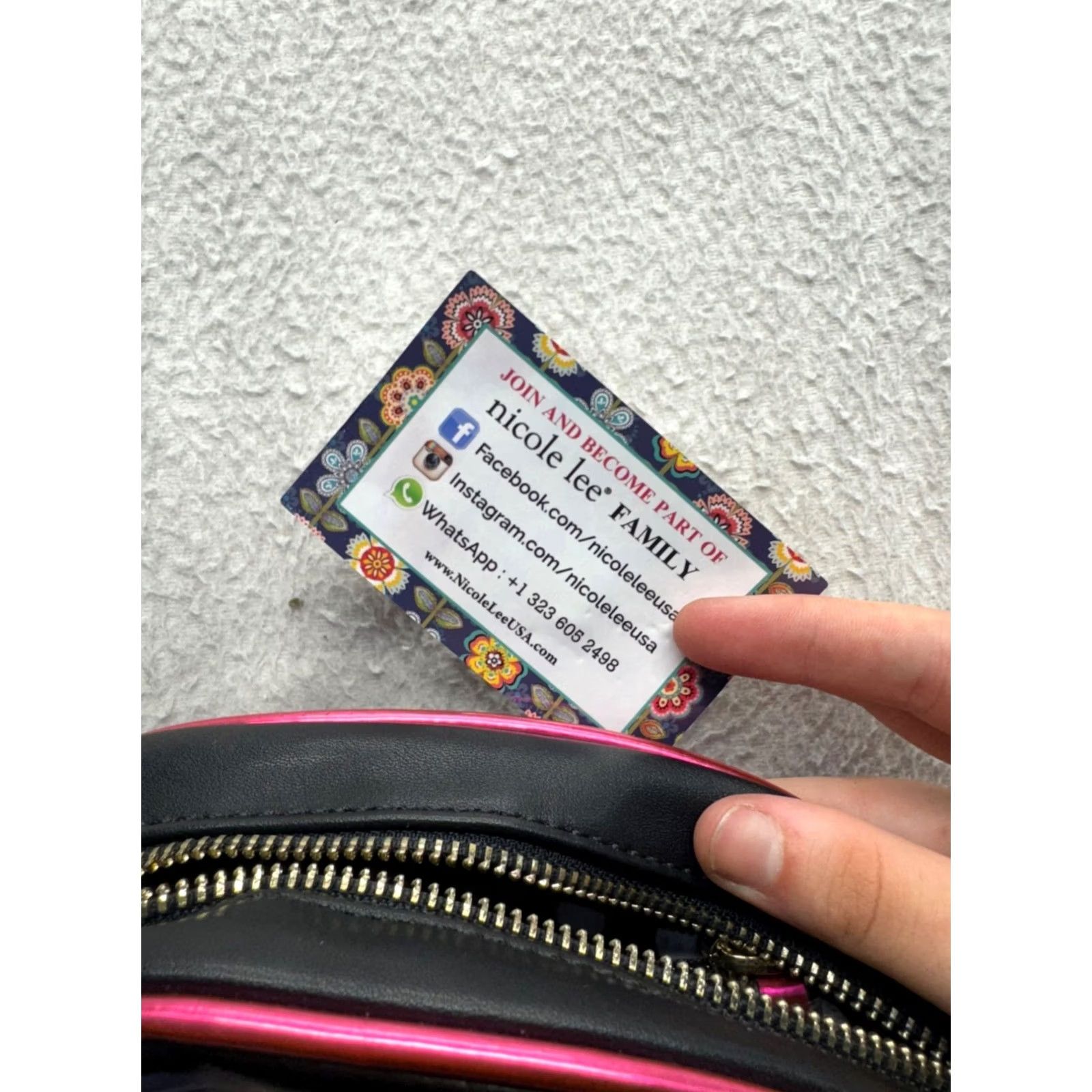 Lee Nicole Lee Pop Art Belt Bag Crossbody Women's S Black Pink Adjustable Strap Zipper Eco Leather Polyester 7.5x5x1.5 Size ONE SIZE - 6 Thumbnail