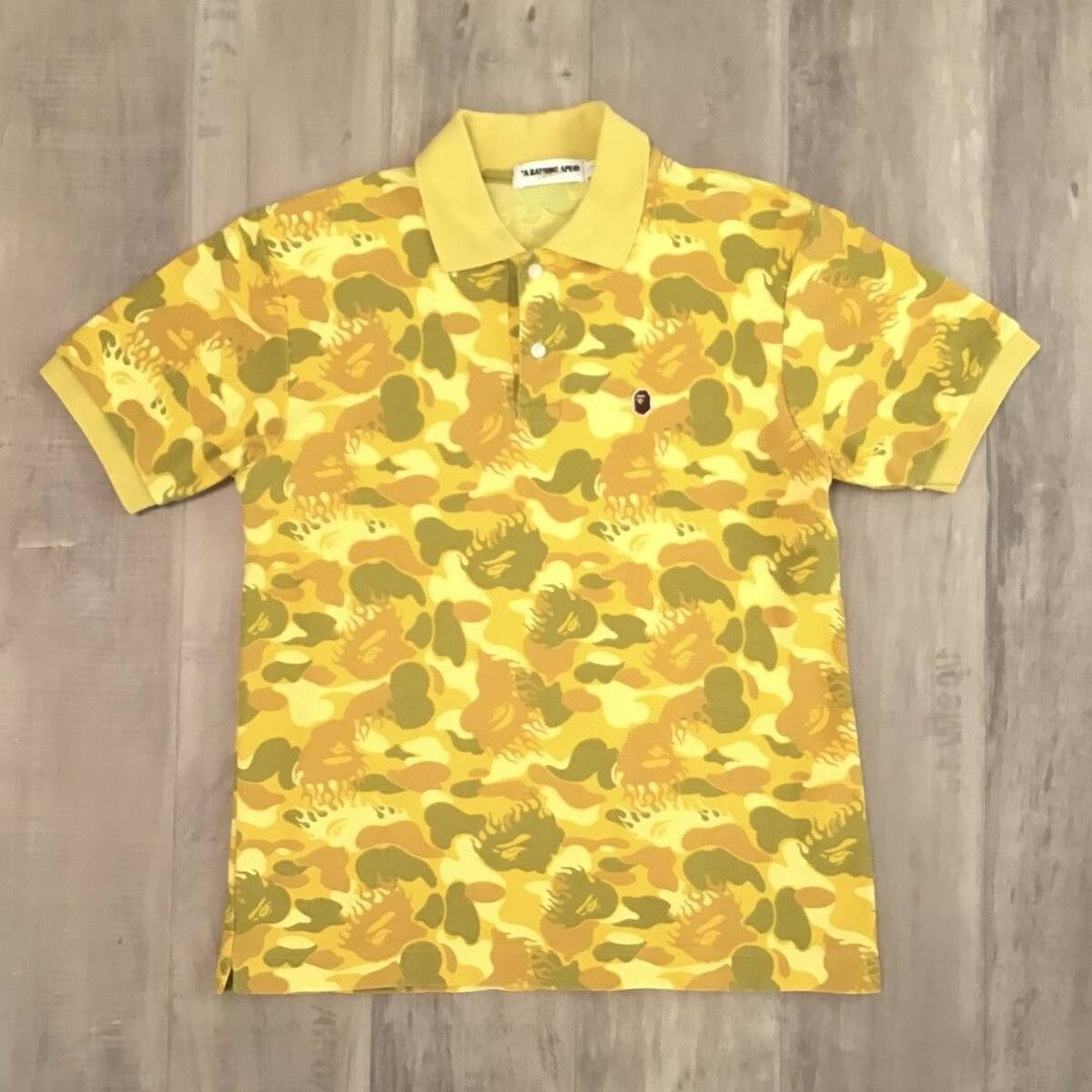 Bape × Nigo BAPE Yellow Fire camo polo shirt a bathing ape flame NIGO Size US S / EU 44-46 / 1 - 1 Thumbnail